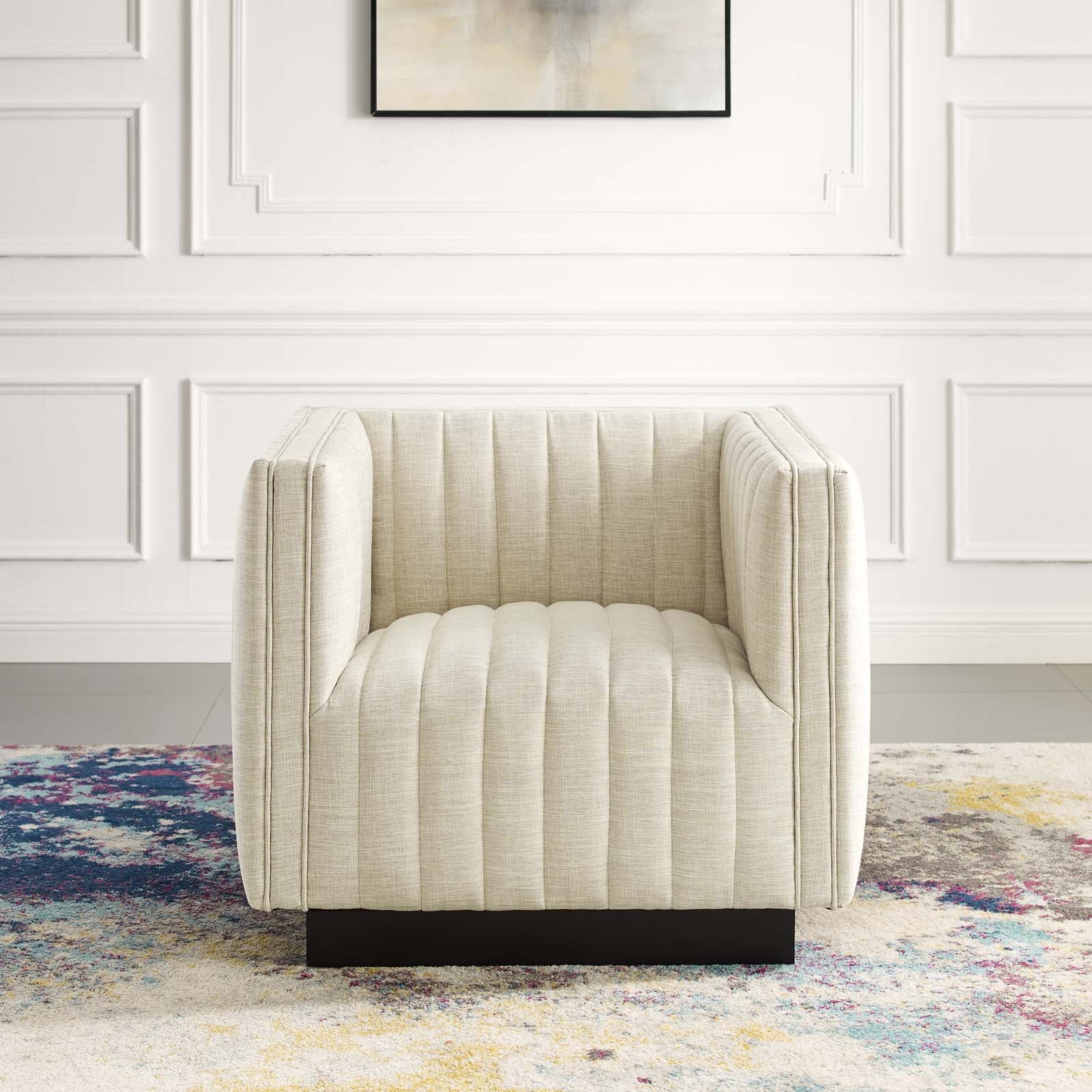 Conjure Tufted Upholstered Fabric Armchair - East Shore Modern Home Furnishings