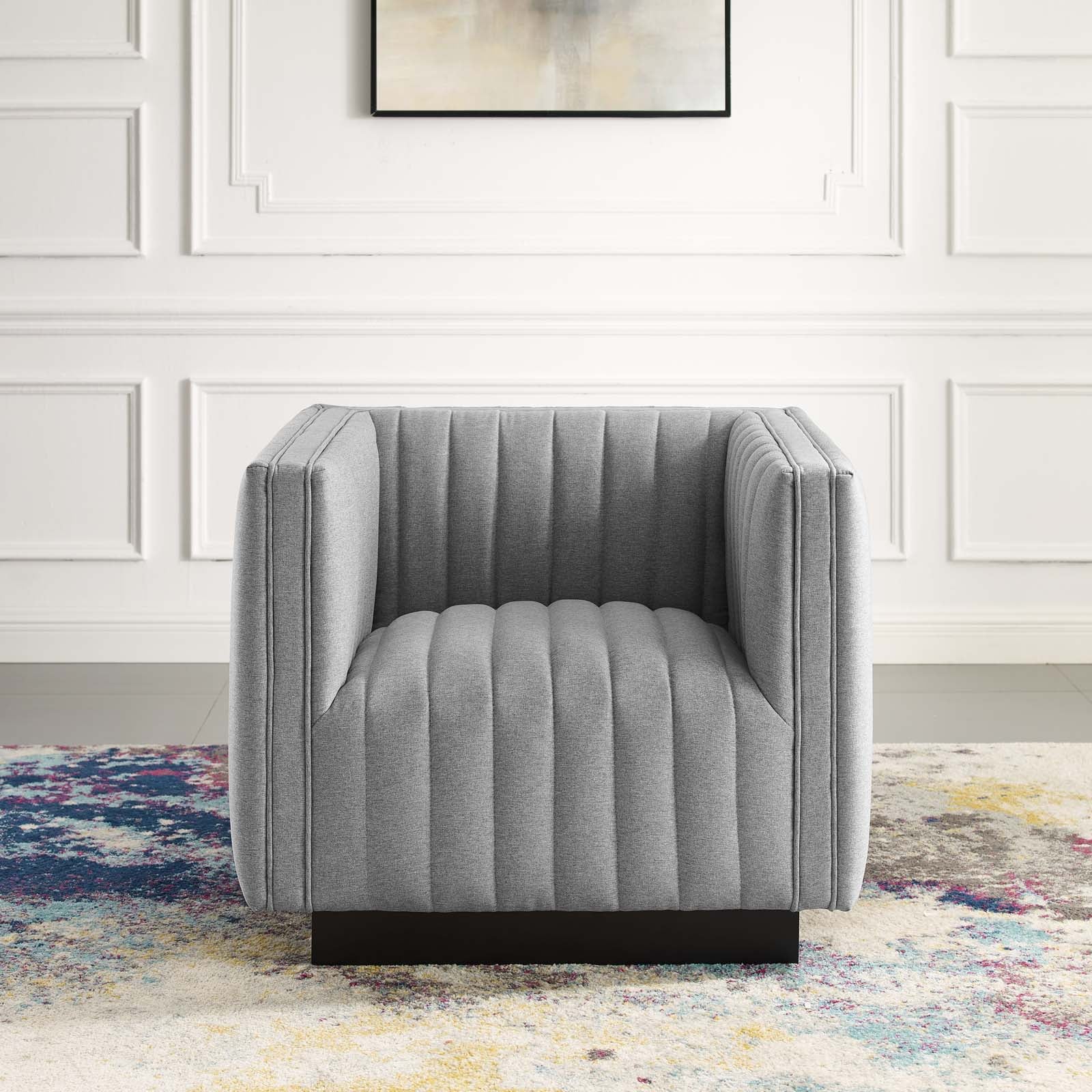 Conjure Tufted Upholstered Fabric Armchair - East Shore Modern Home Furnishings