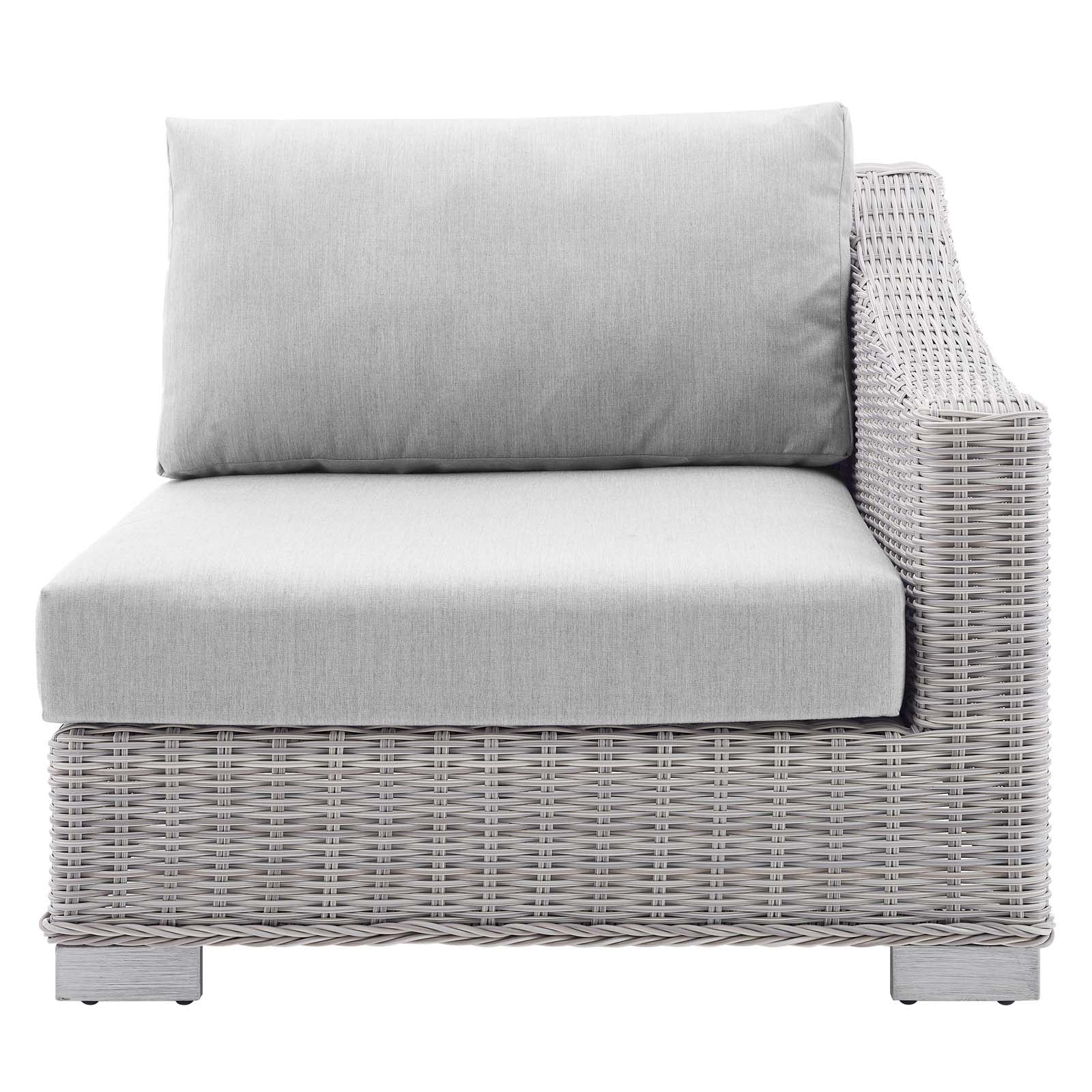 Conway Sunbrella® Outdoor Patio Wicker Rattan Right-Arm Chair - East Shore Modern Home Furnishings