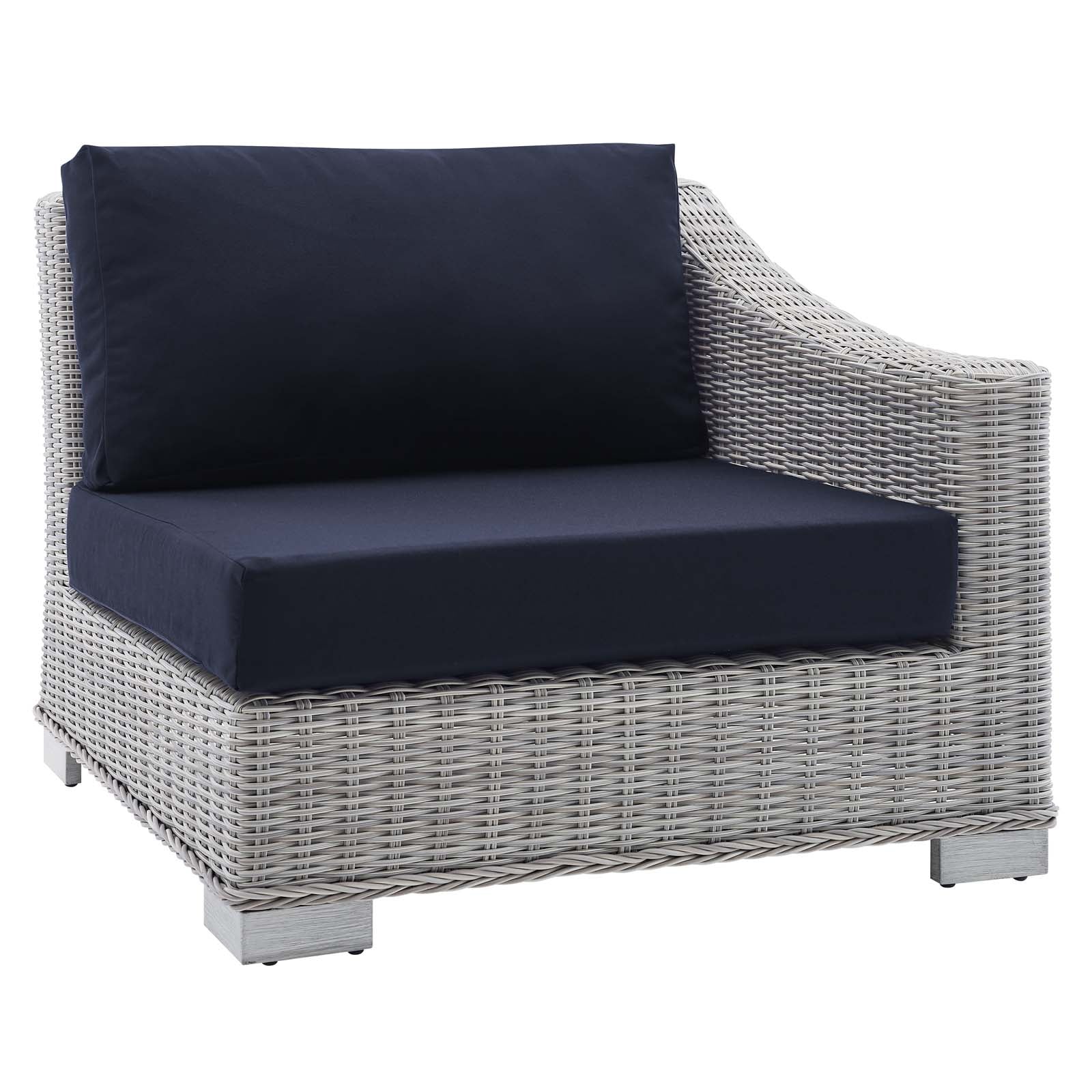 Conway Sunbrella® Outdoor Patio Wicker Rattan Right-Arm Chair - East Shore Modern Home Furnishings