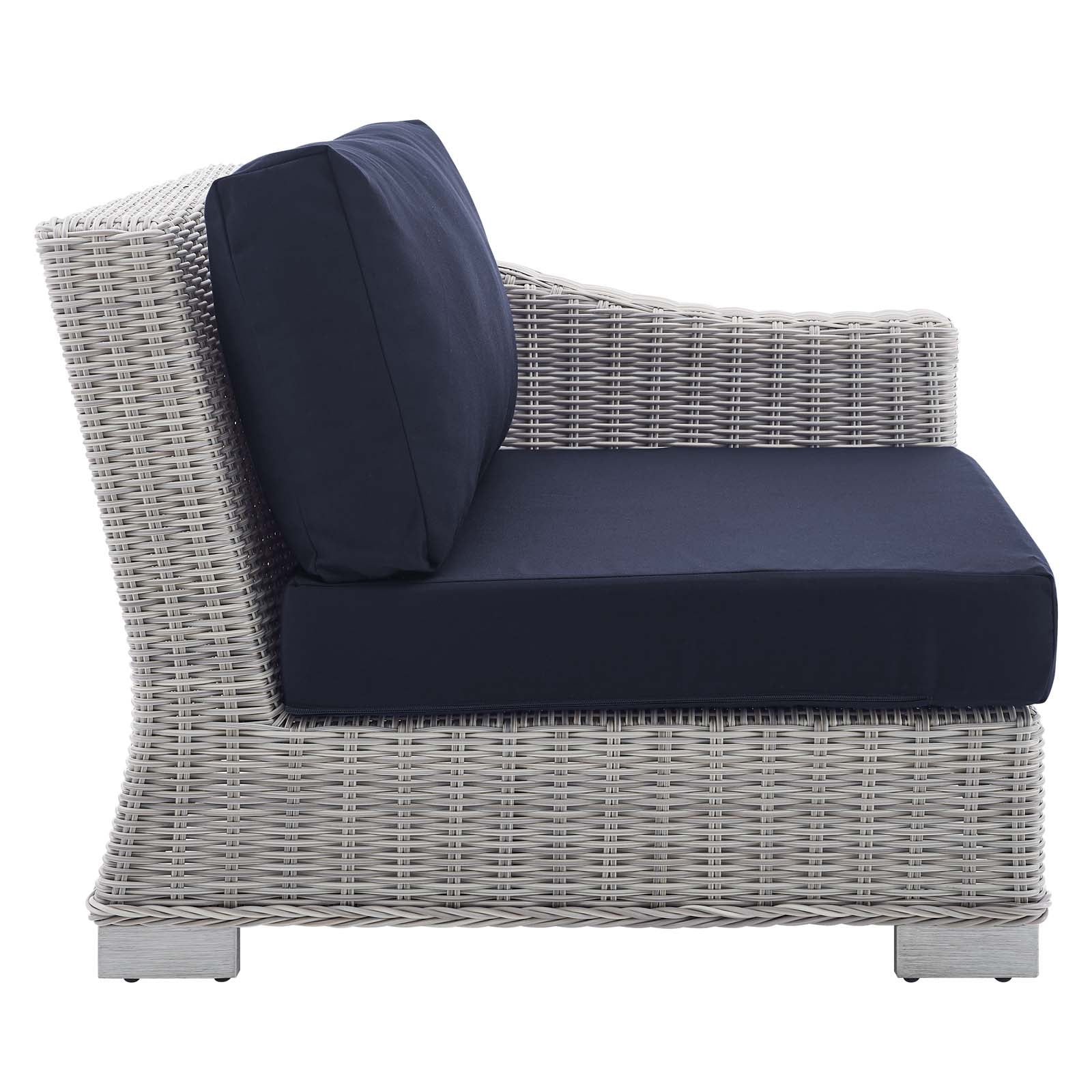 Conway Sunbrella® Outdoor Patio Wicker Rattan Right-Arm Chair - East Shore Modern Home Furnishings