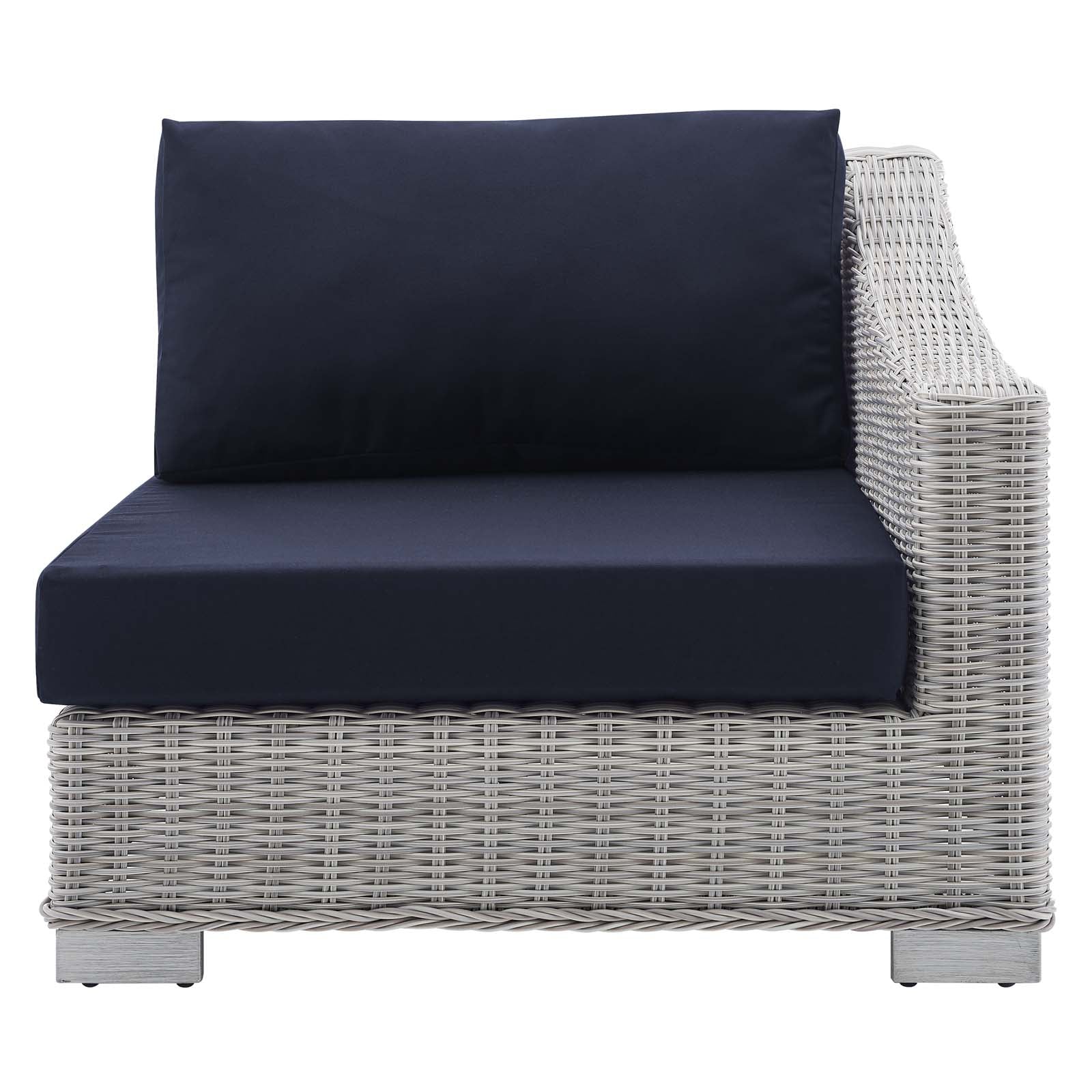 Conway Sunbrella® Outdoor Patio Wicker Rattan Right-Arm Chair - East Shore Modern Home Furnishings