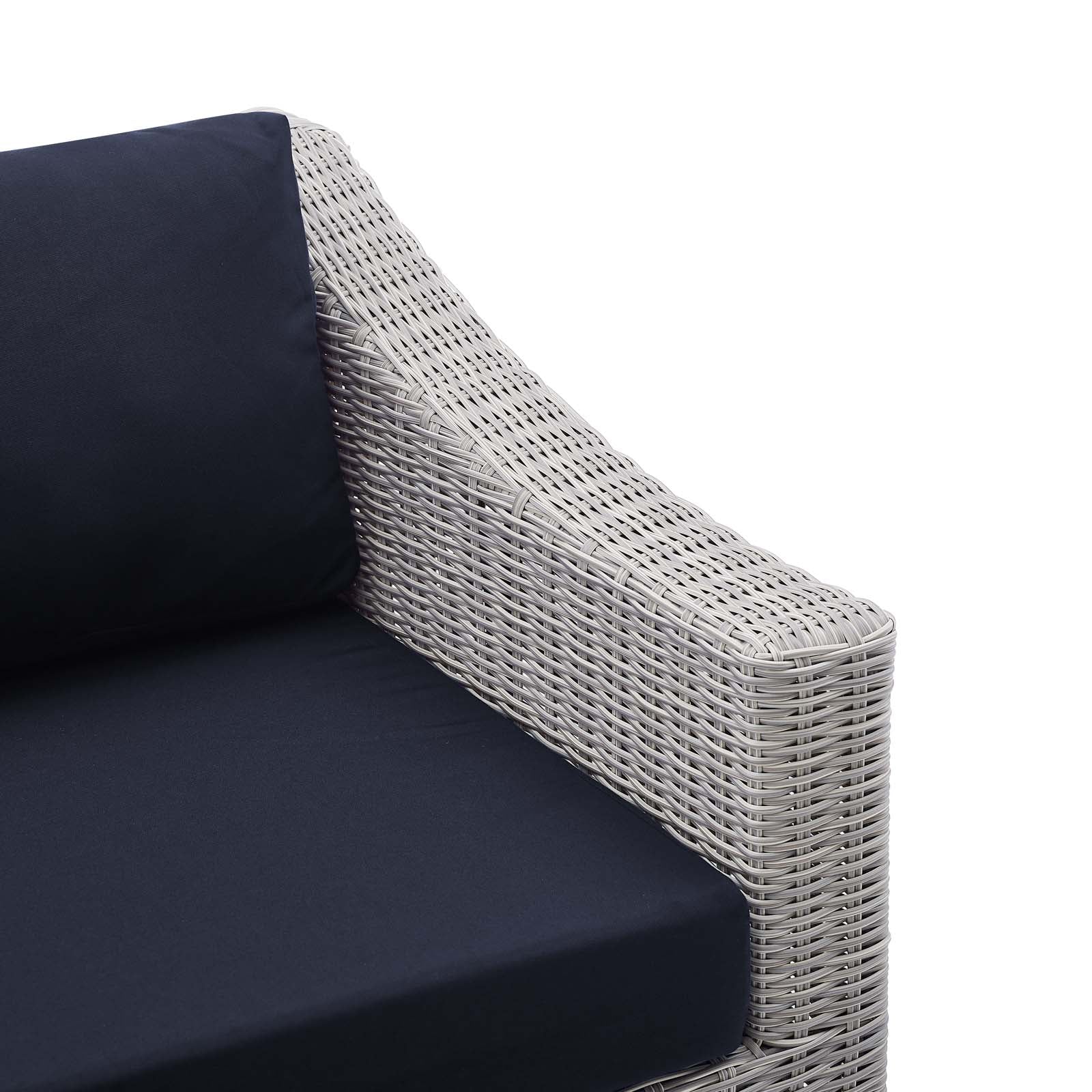 Conway Sunbrella® Outdoor Patio Wicker Rattan Right-Arm Chair - East Shore Modern Home Furnishings