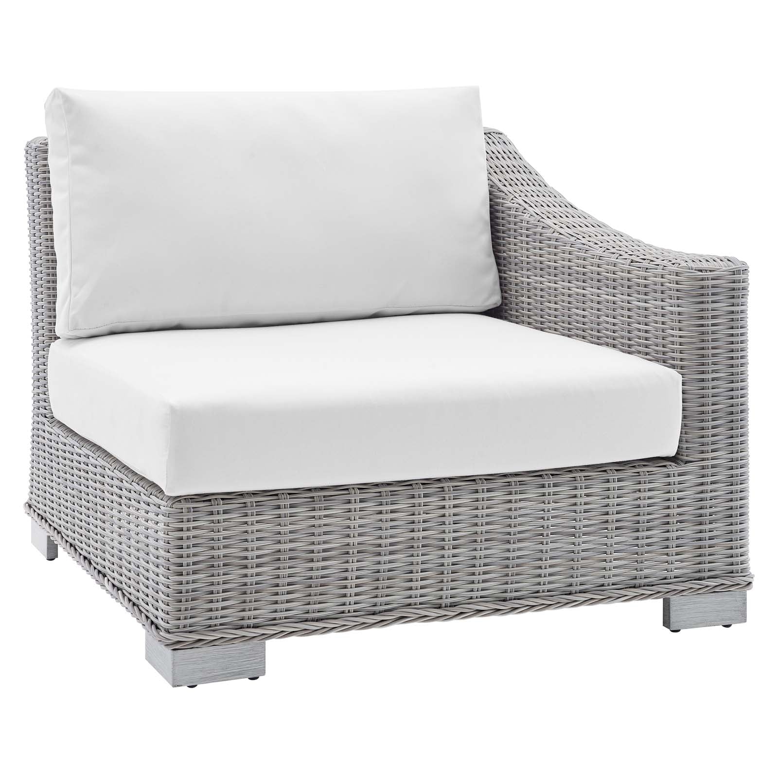 Conway Sunbrella® Outdoor Patio Wicker Rattan Right-Arm Chair - East Shore Modern Home Furnishings