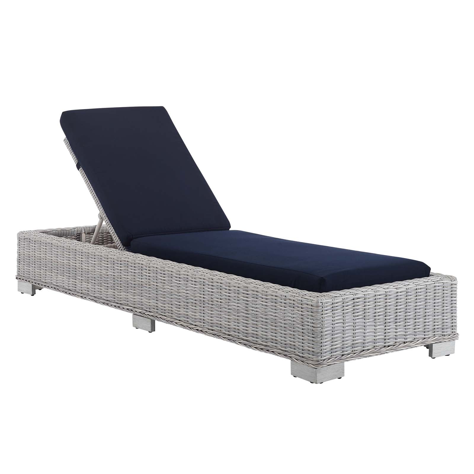 Conway Sunbrella® Outdoor Patio Wicker Rattan Chaise Lounge - East Shore Modern Home Furnishings