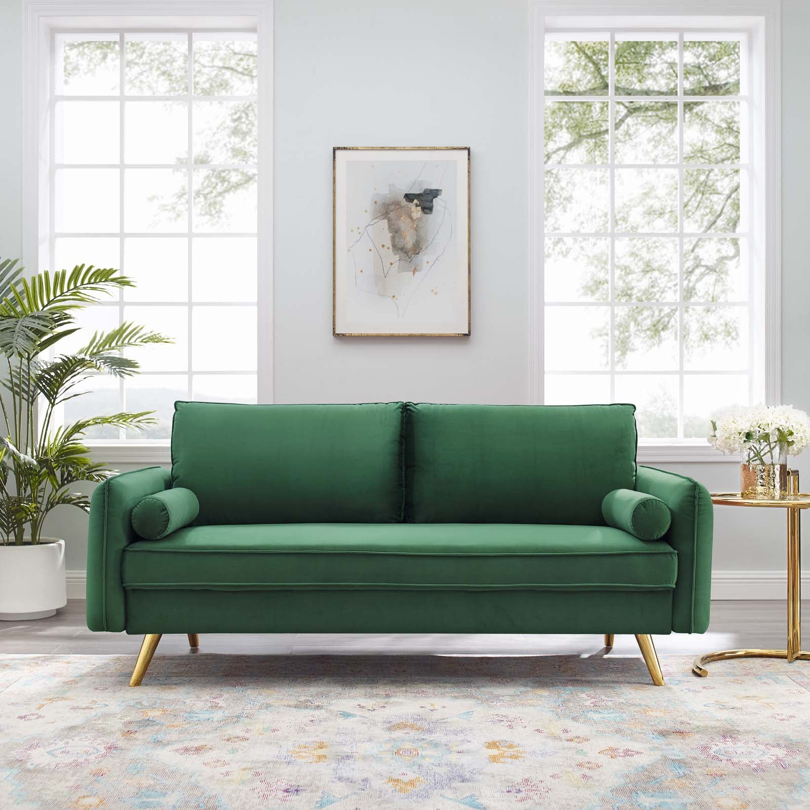 Revive performance store velvet sofa