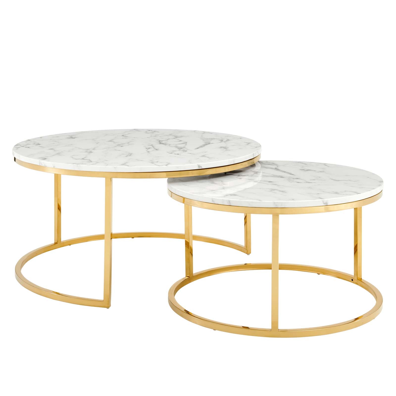 Ravenna Artificial Marble Nesting Coffee Table - East Shore Modern Home Furnishings