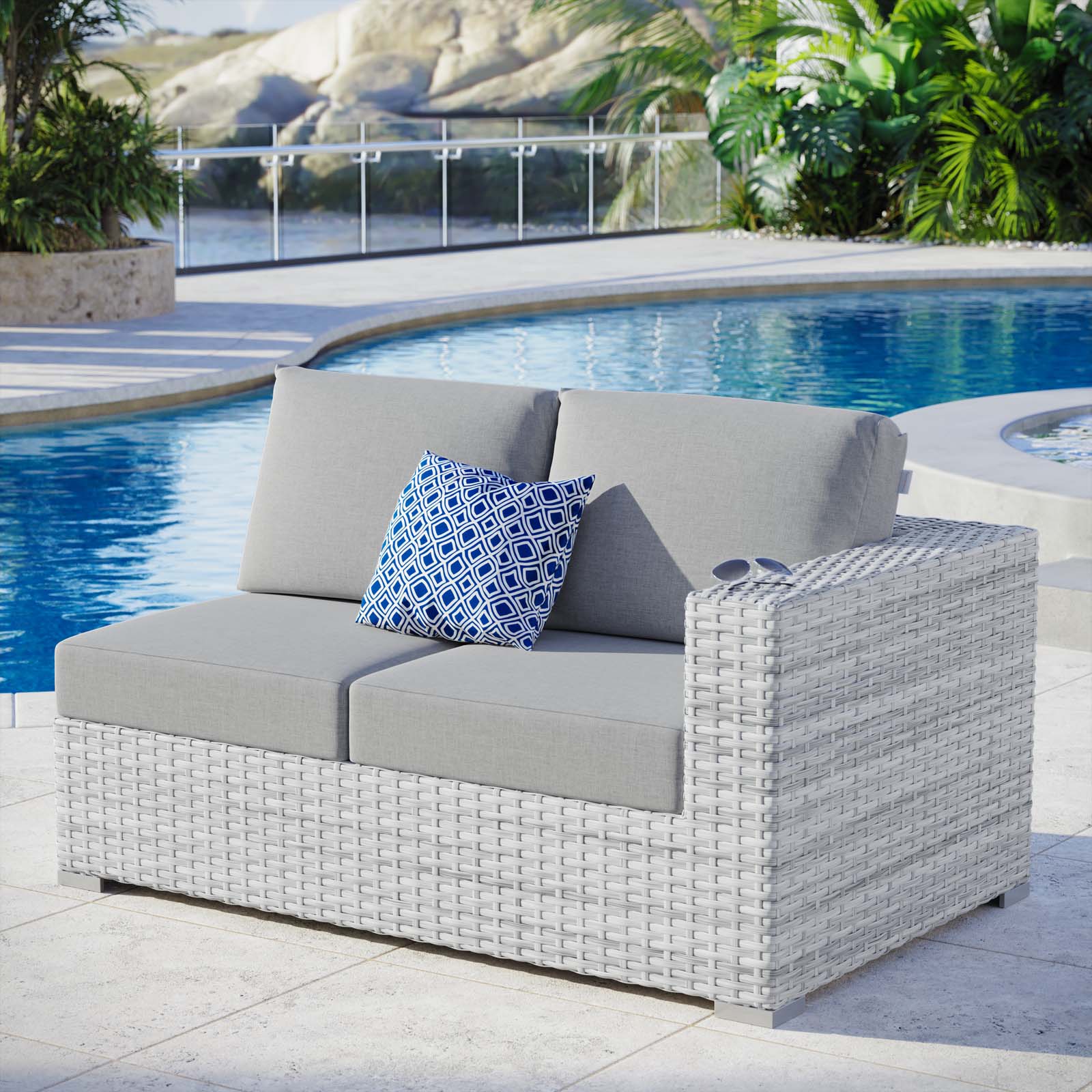 Convene Outdoor Patio Right-Arm Loveseat - East Shore Modern Home Furnishings