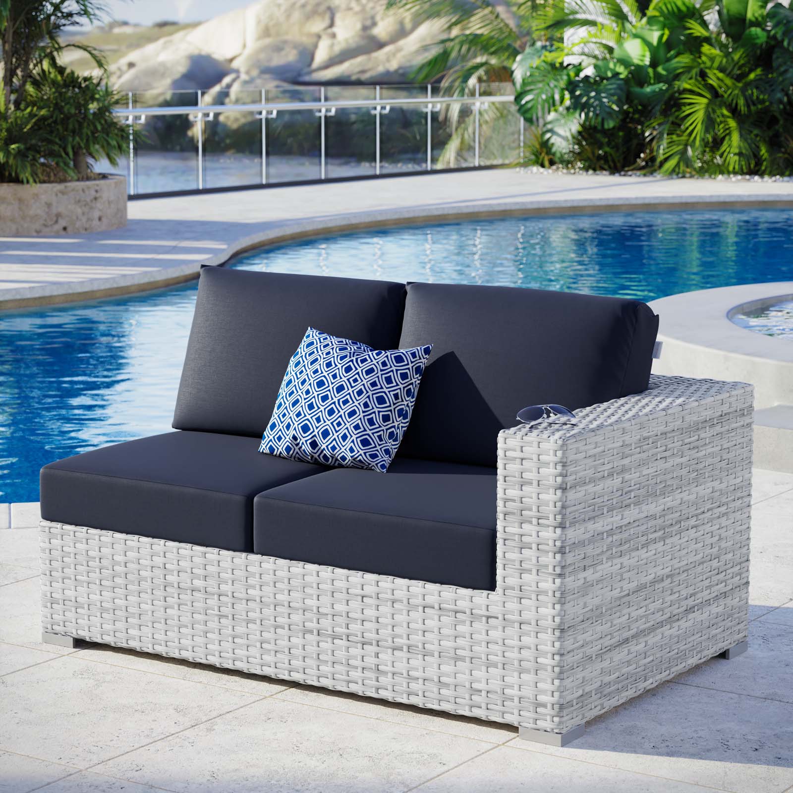 Convene Outdoor Patio Right-Arm Loveseat - East Shore Modern Home Furnishings