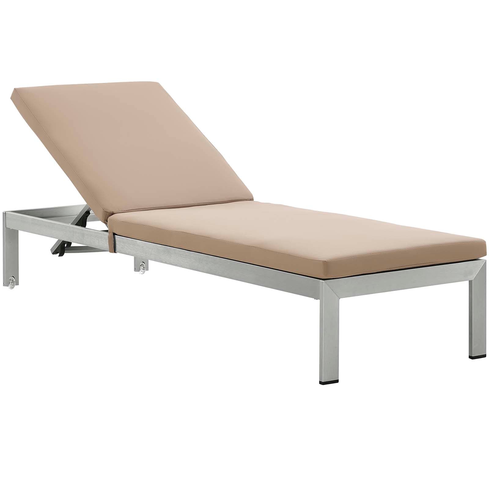 Shore Outdoor Patio Aluminum Chaise with Cushions - East Shore Modern Home Furnishings