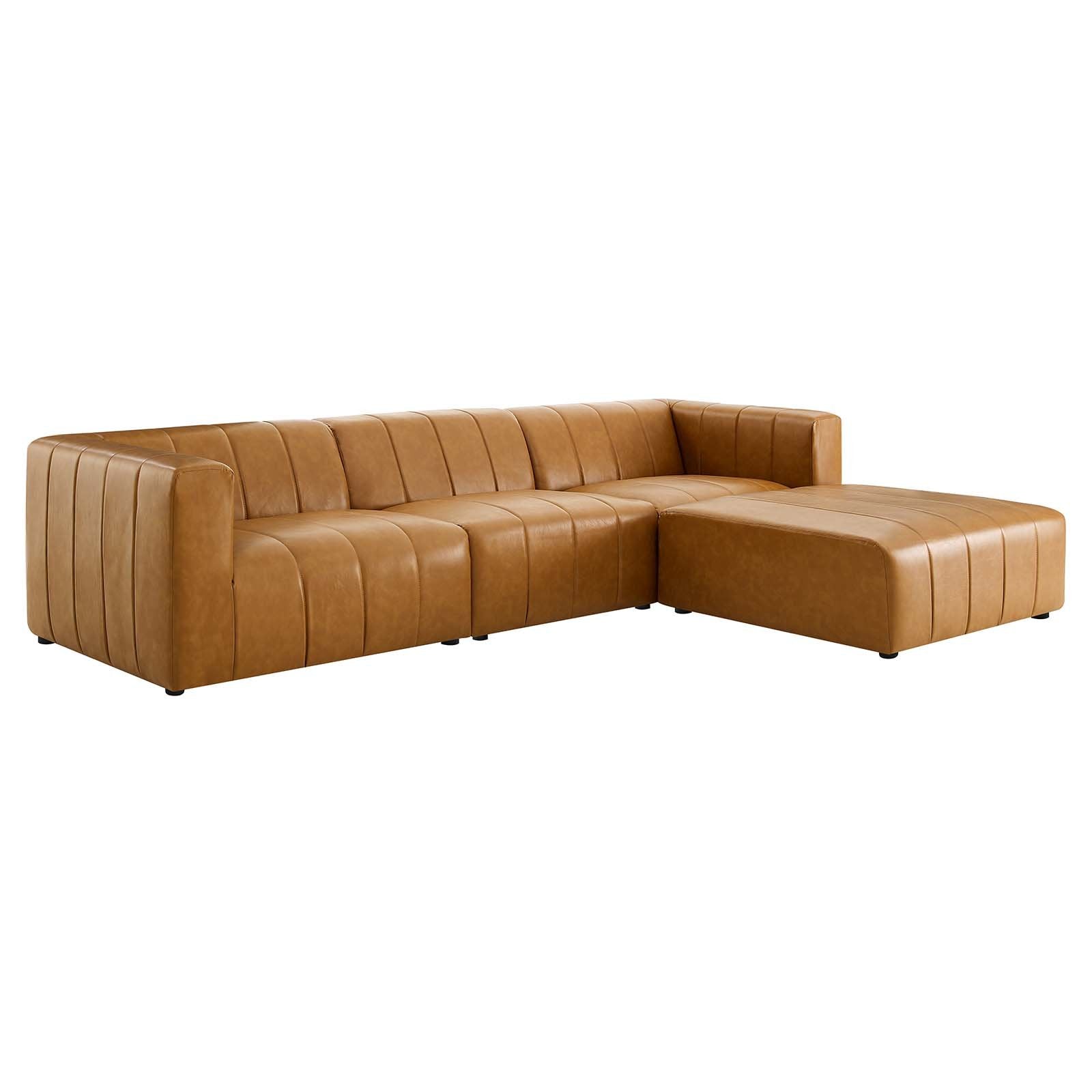 Bartlett Vegan Leather Vegan Leather 4-Piece Sectional Sofa - East Shore Modern Home Furnishings