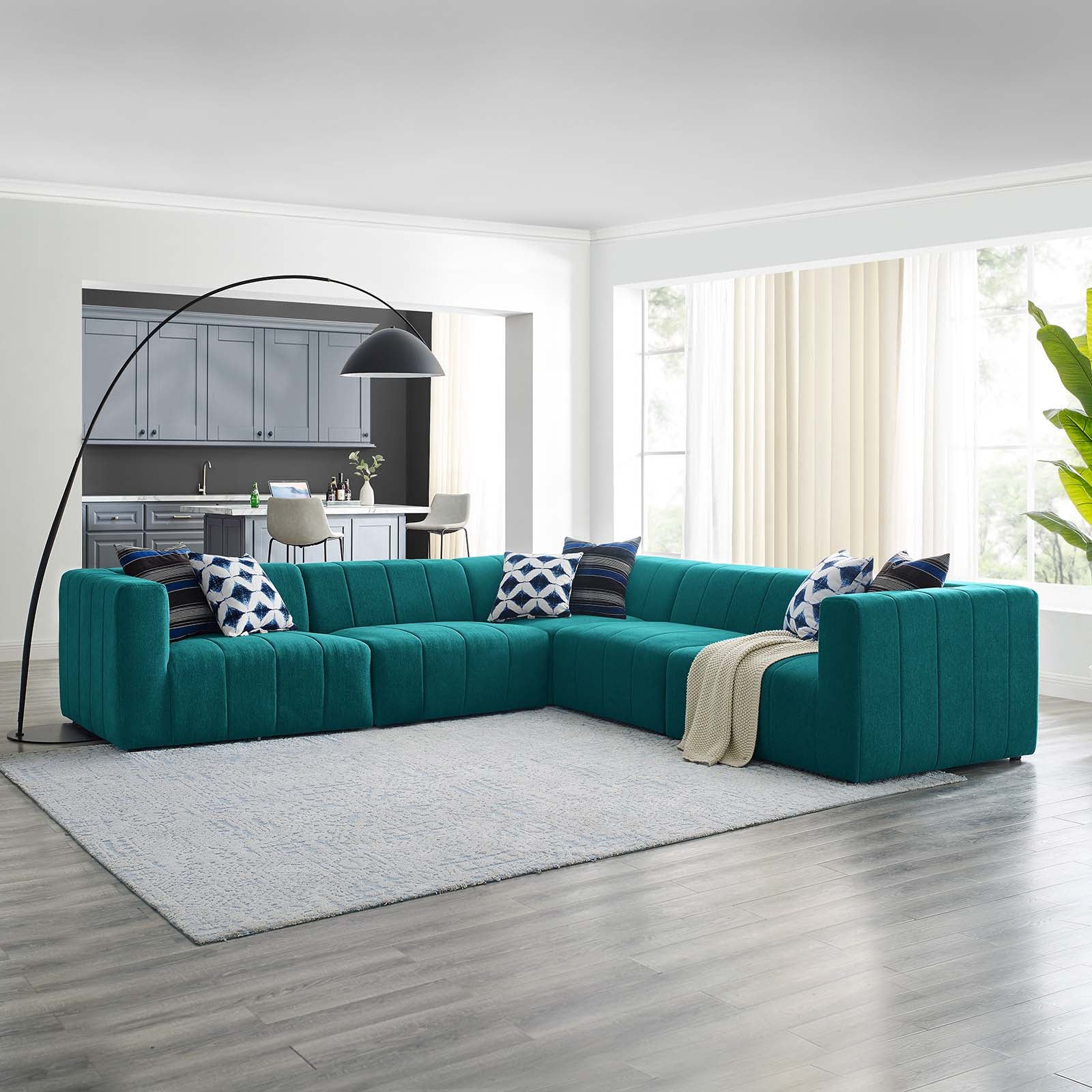 Bartlett Upholstered Fabric Upholstered Fabric 5-Piece Sectional Sofa - East Shore Modern Home Furnishings