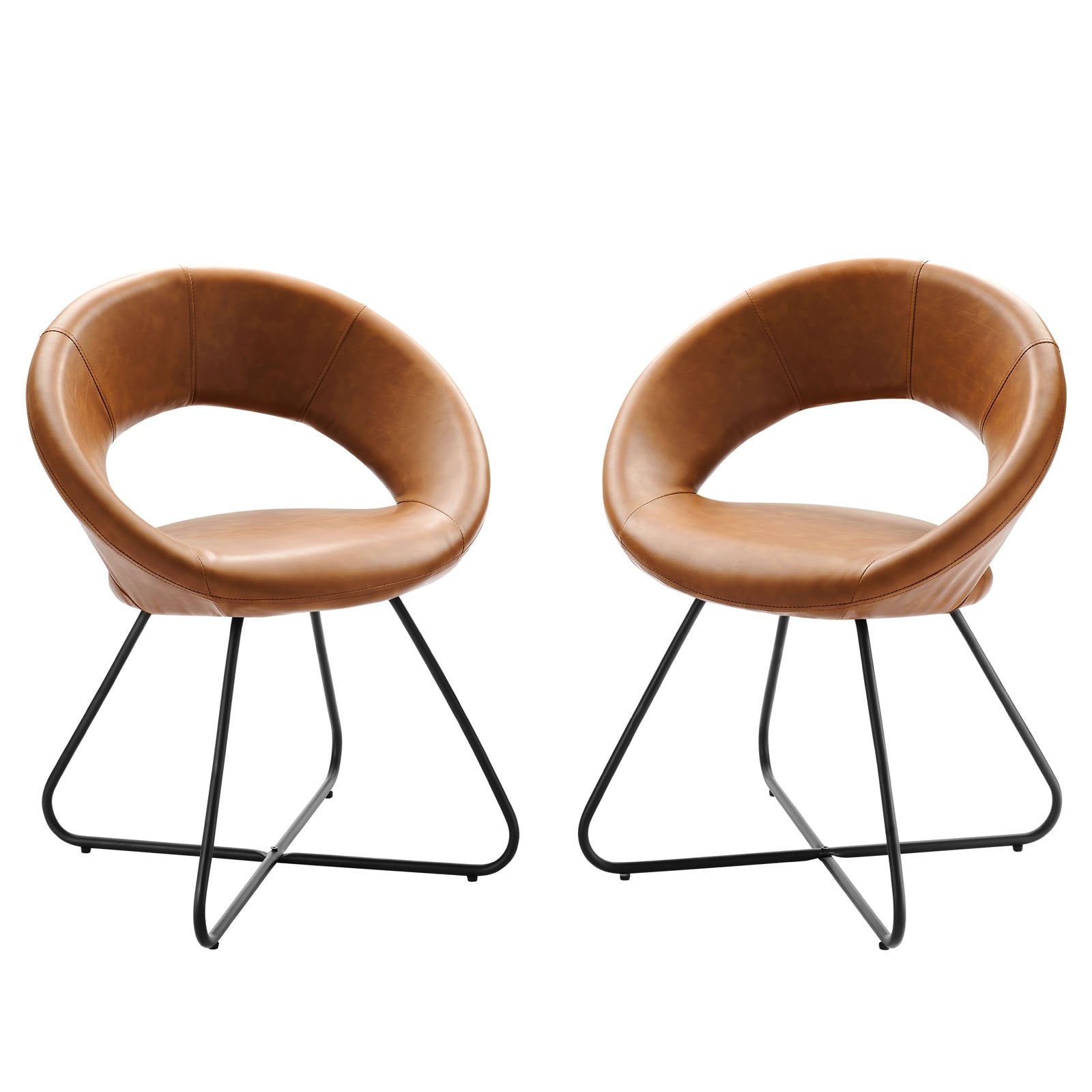 Nouvelle Vegan Leather Dining Chair Set of 2 - East Shore Modern Home Furnishings