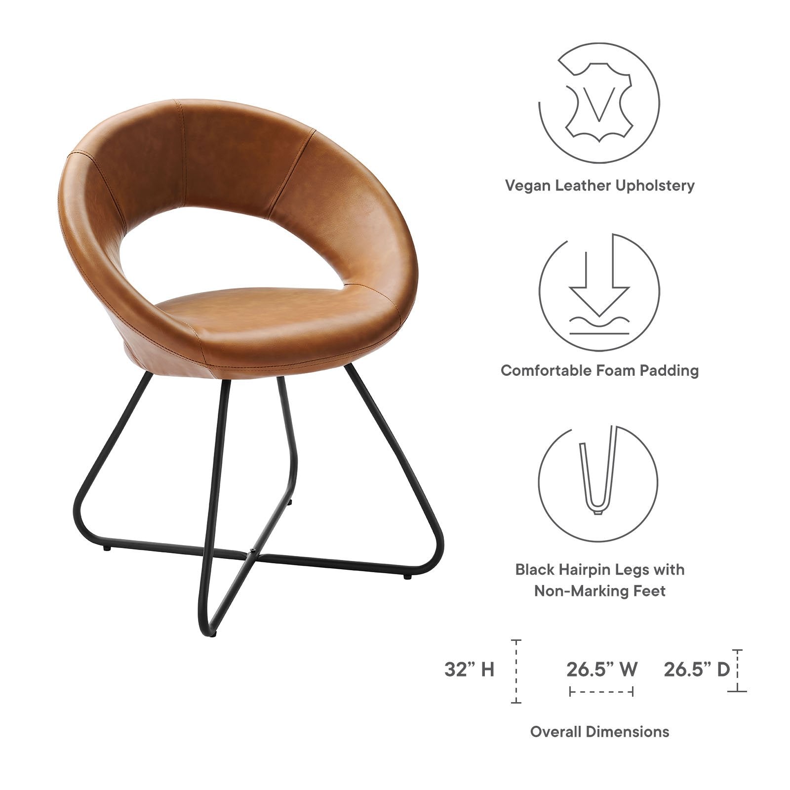 Nouvelle Vegan Leather Dining Chair Set of 2 - East Shore Modern Home Furnishings