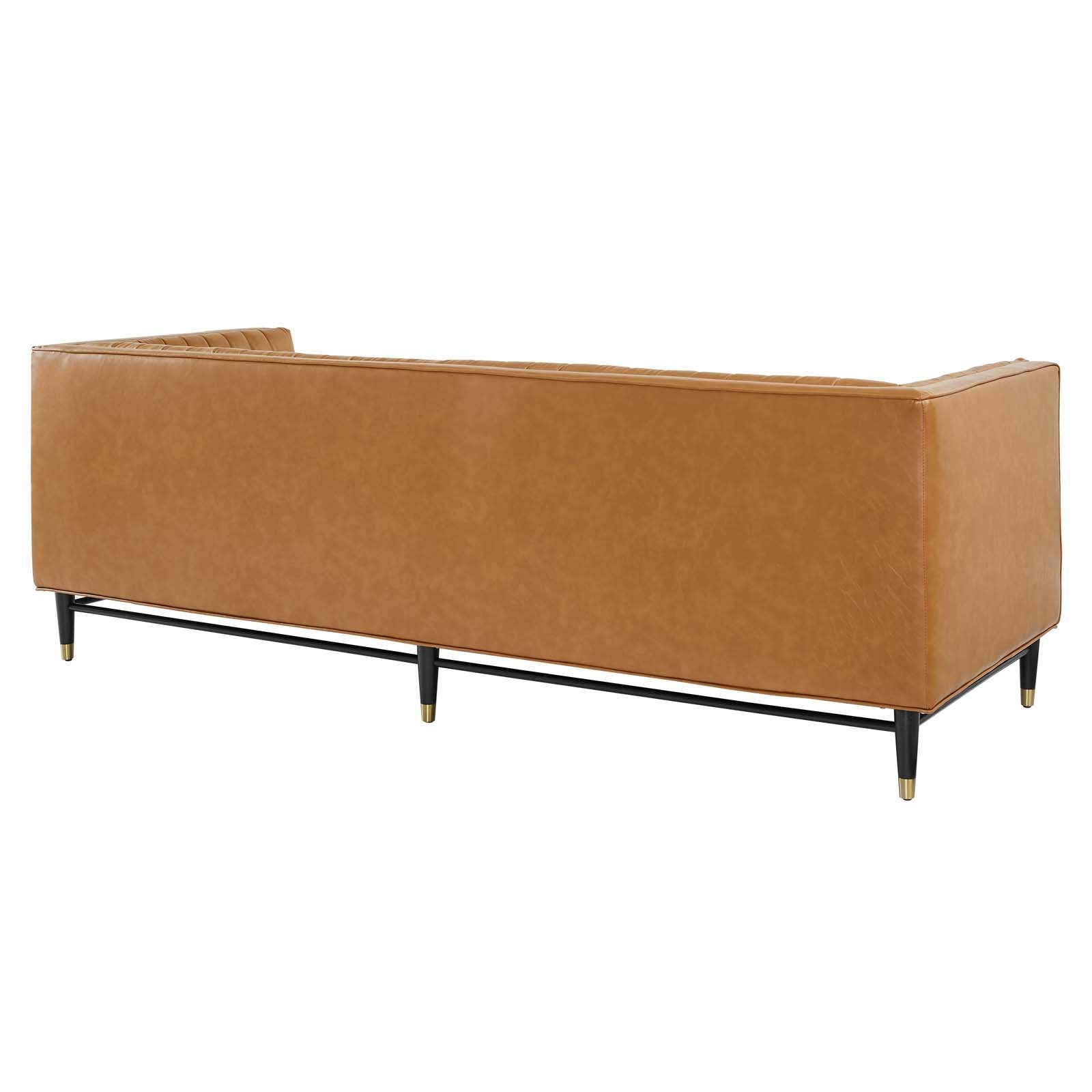 Devote Channel Tufted Vegan Leather Sofa - East Shore Modern Home Furnishings