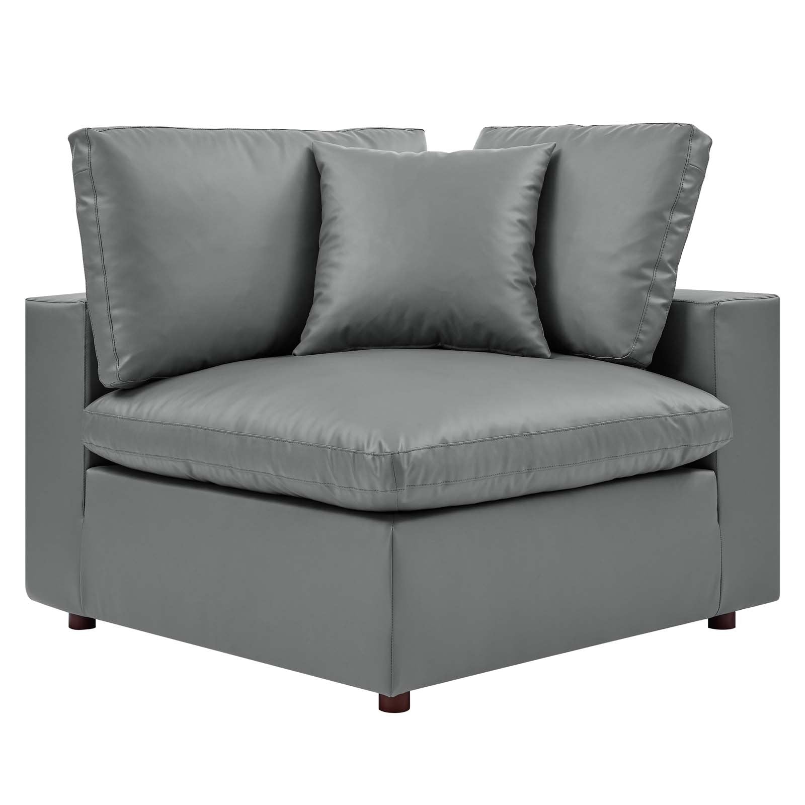 Commix Down Filled Overstuffed Vegan Leather 4-Seater Sofa - East Shore Modern Home Furnishings