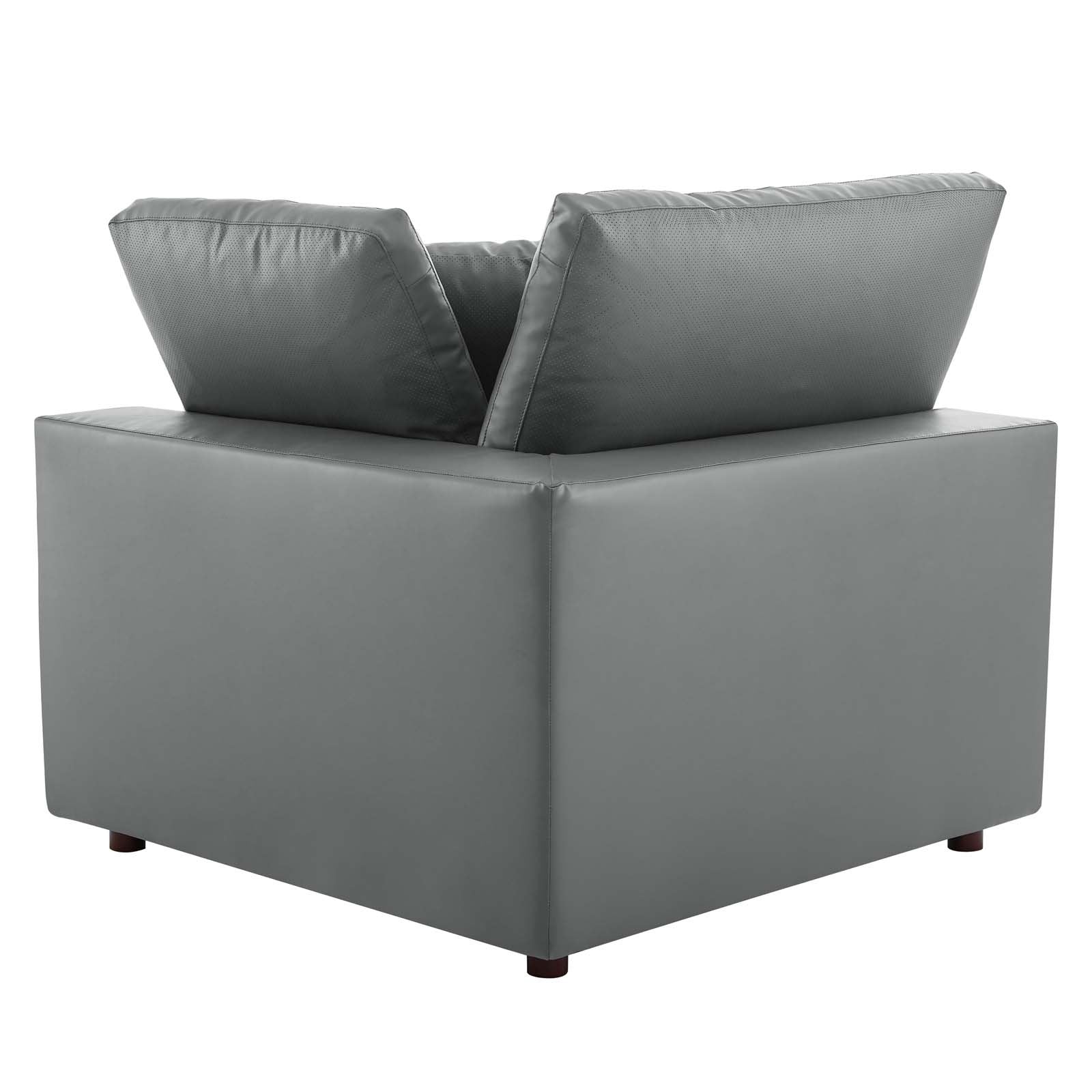 Commix Down Filled Overstuffed Vegan Leather 4-Seater Sofa - East Shore Modern Home Furnishings