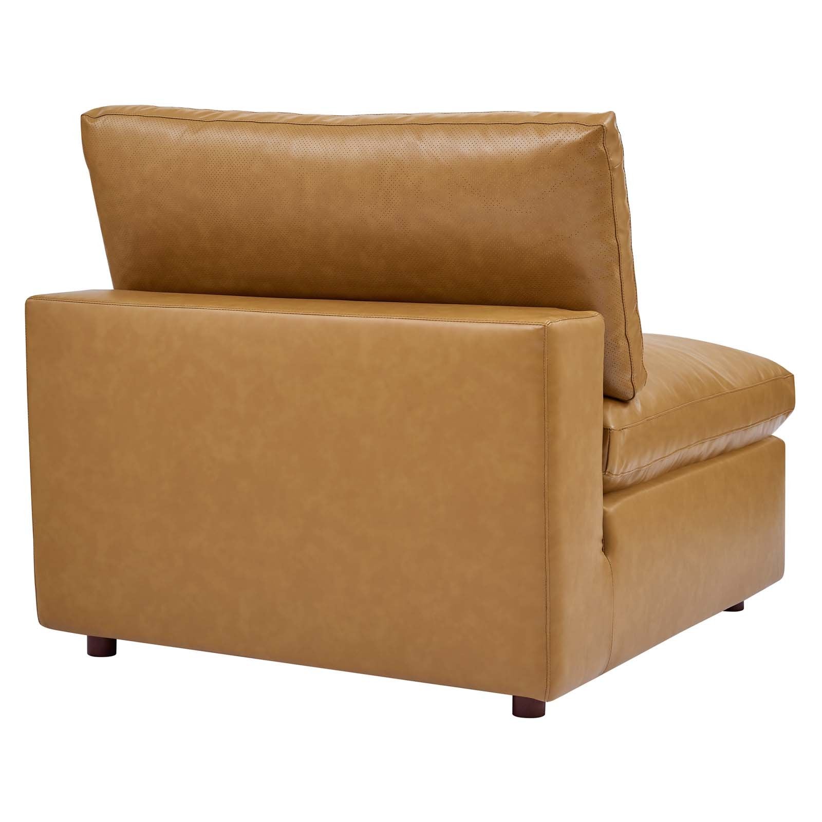 Commix Down Filled Overstuffed Vegan Leather 4-Seater Sofa - East Shore Modern Home Furnishings