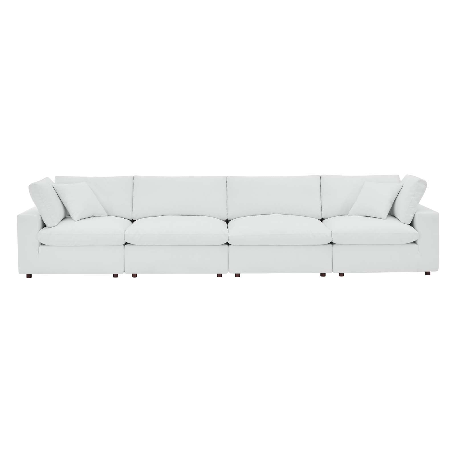 Commix Down Filled Overstuffed Vegan Leather 4-Seater Sofa - East Shore Modern Home Furnishings