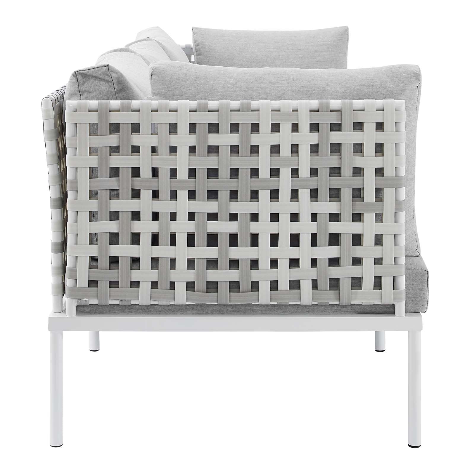 Harmony Sunbrella® Basket Weave Outdoor Patio Aluminum Sofa - East Shore Modern Home Furnishings