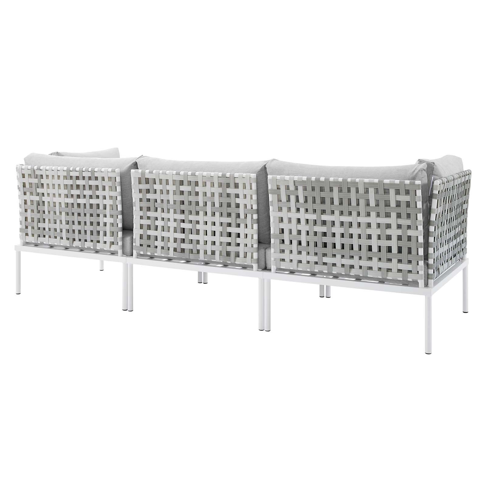 Harmony Sunbrella® Basket Weave Outdoor Patio Aluminum Sofa - East Shore Modern Home Furnishings