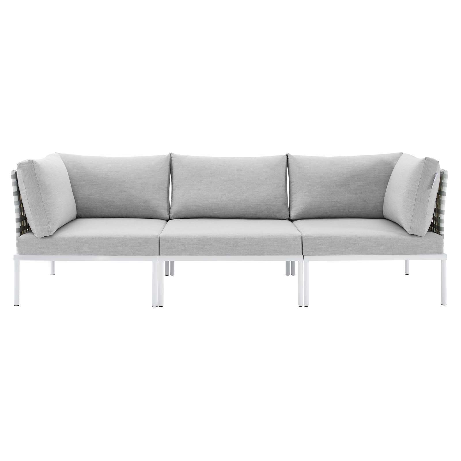 Harmony Sunbrella® Basket Weave Outdoor Patio Aluminum Sofa - East Shore Modern Home Furnishings