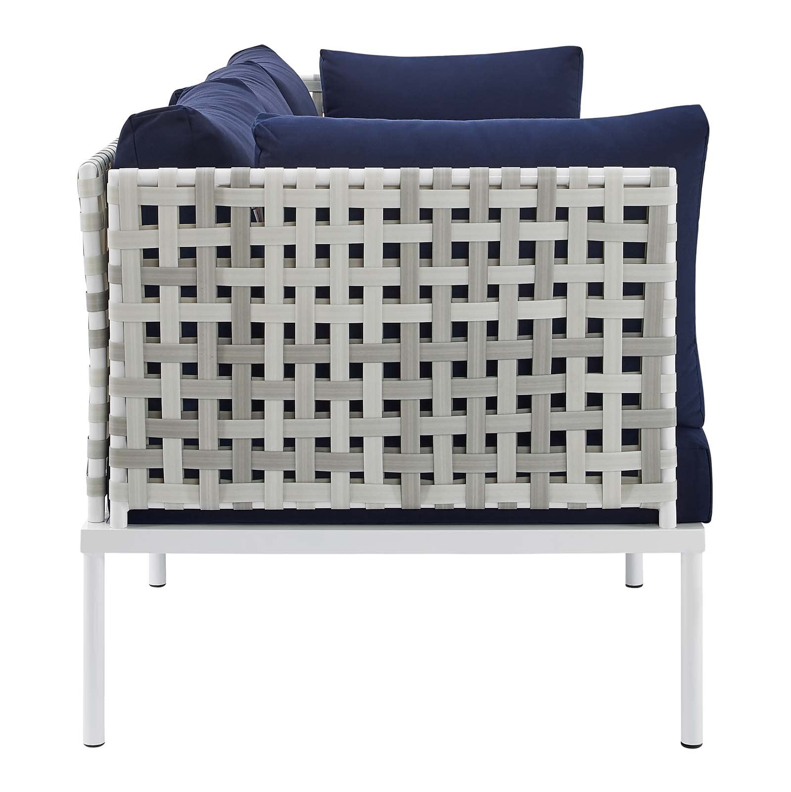 Harmony Sunbrella® Basket Weave Outdoor Patio Aluminum Sofa - East Shore Modern Home Furnishings