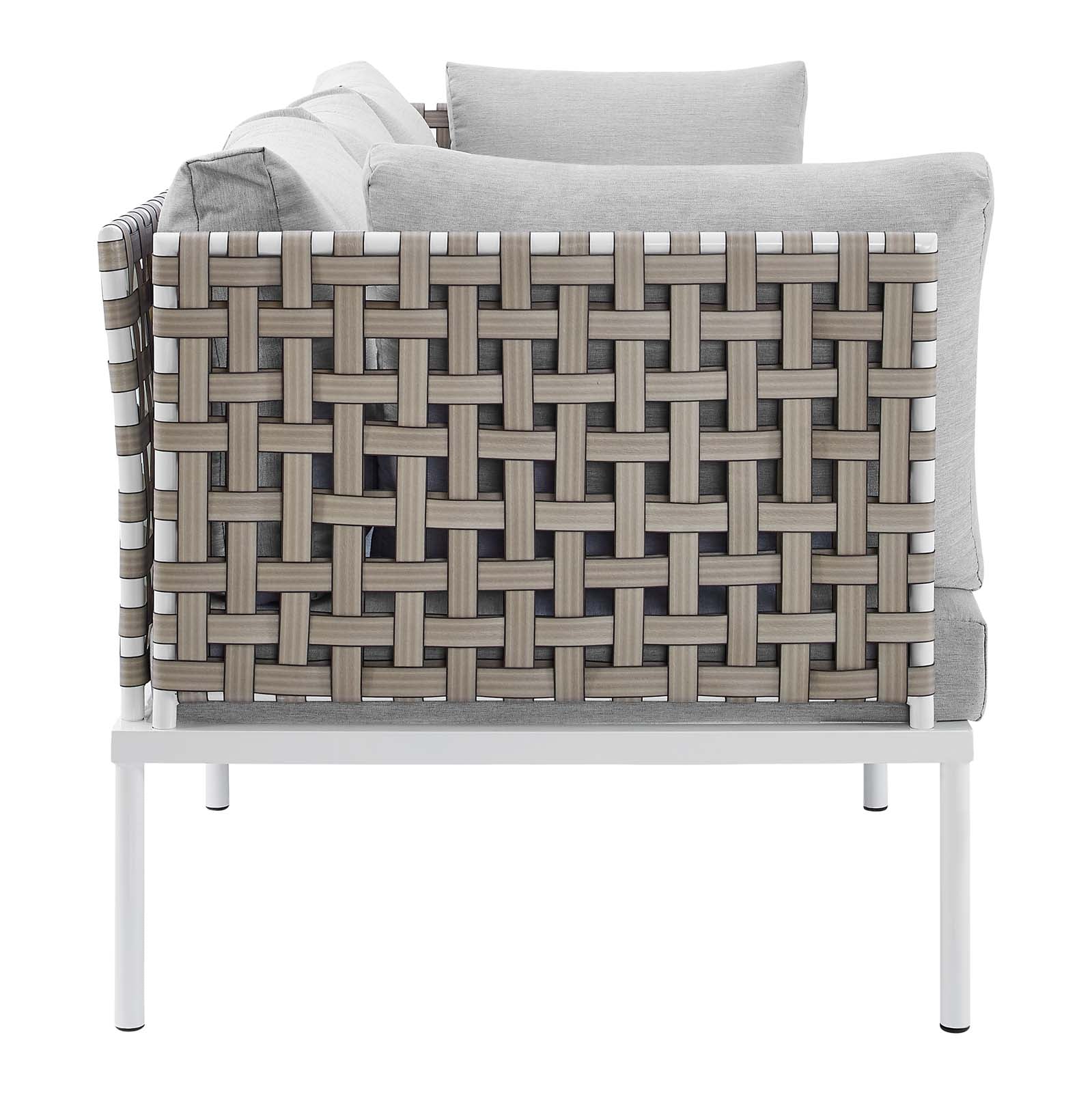 Harmony Sunbrella® Basket Weave Outdoor Patio Aluminum Sofa - East Shore Modern Home Furnishings