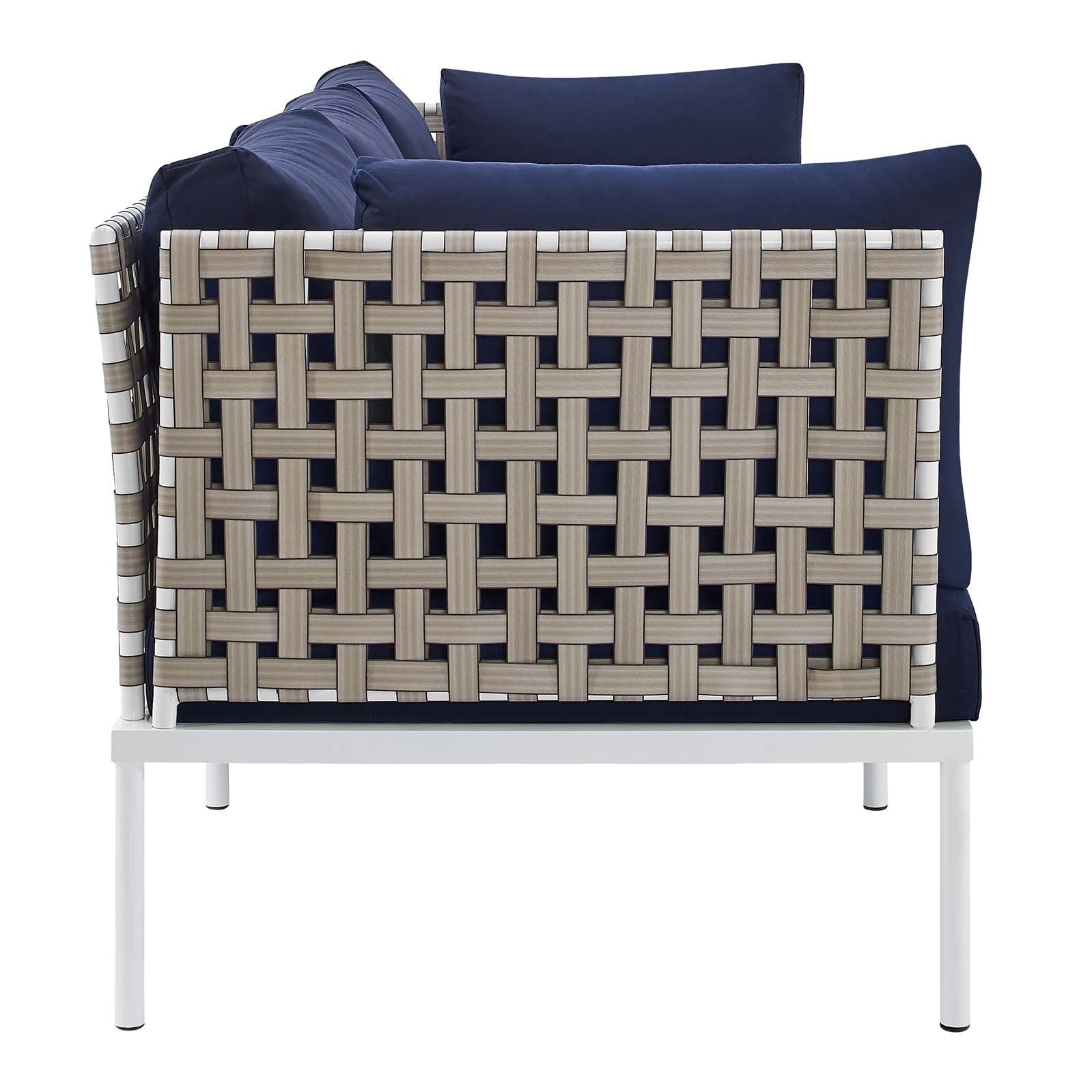 Harmony Sunbrella® Basket Weave Outdoor Patio Aluminum Sofa - East Shore Modern Home Furnishings