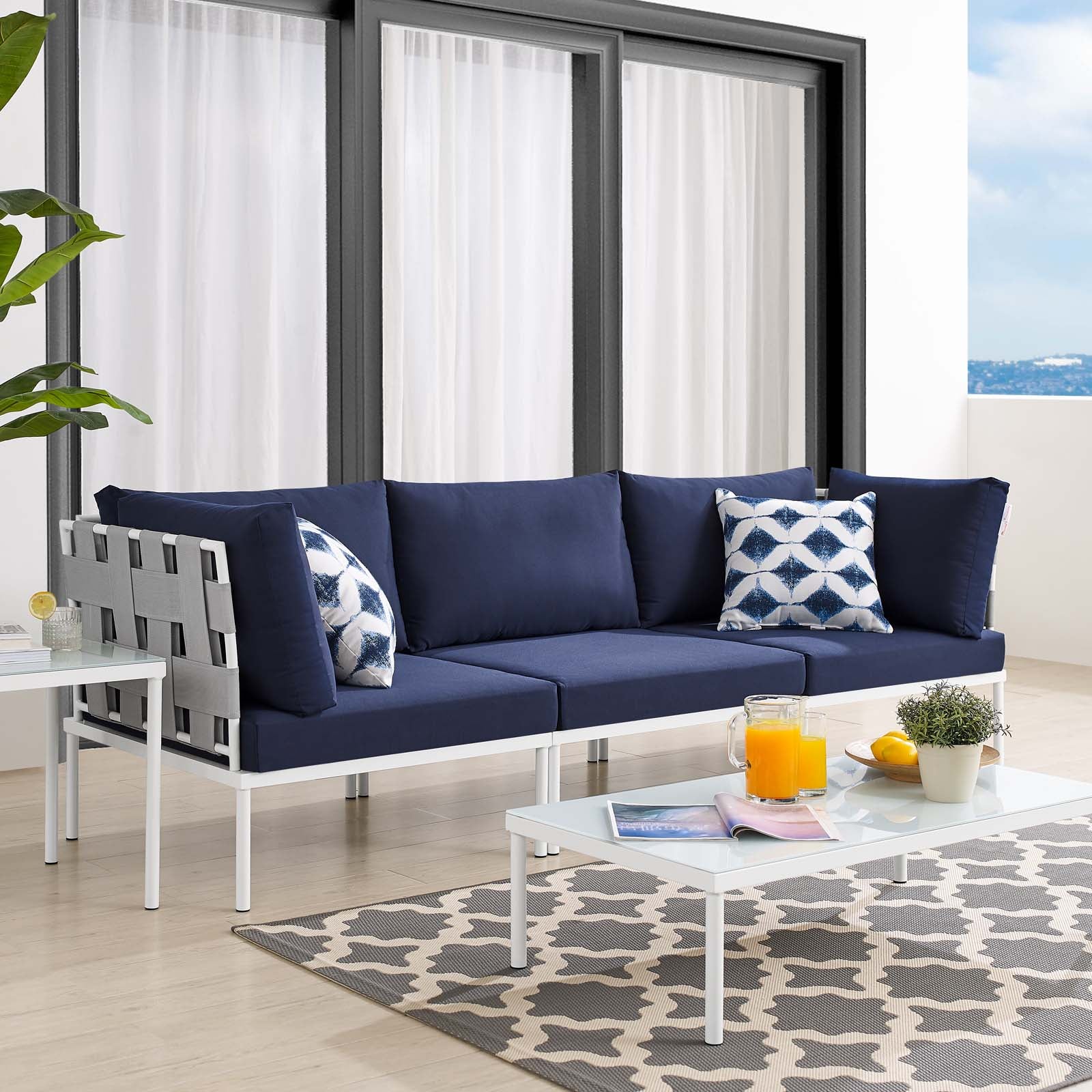 Harmony Sunbrella® Outdoor Patio Aluminum Sofa - East Shore Modern Home Furnishings