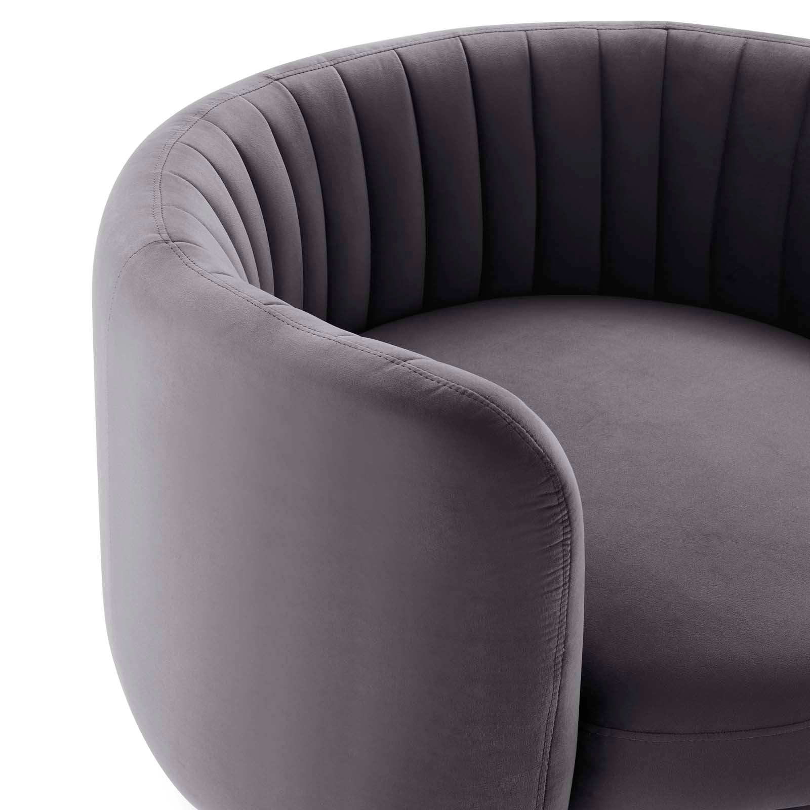 Embrace Tufted Performance Velvet Swivel Chair - East Shore Modern Home Furnishings