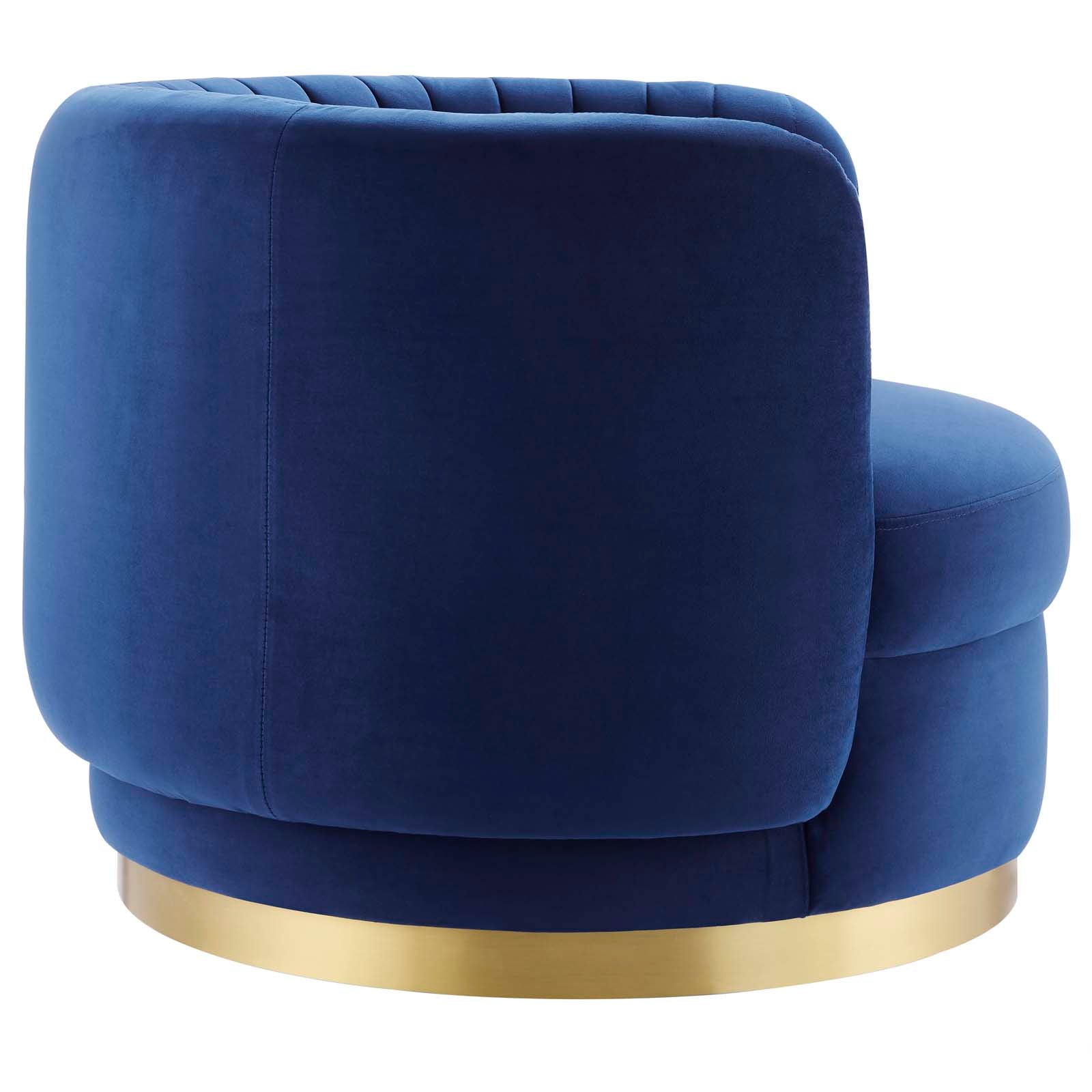 Embrace Tufted Performance Velvet Swivel Chair - East Shore Modern Home Furnishings