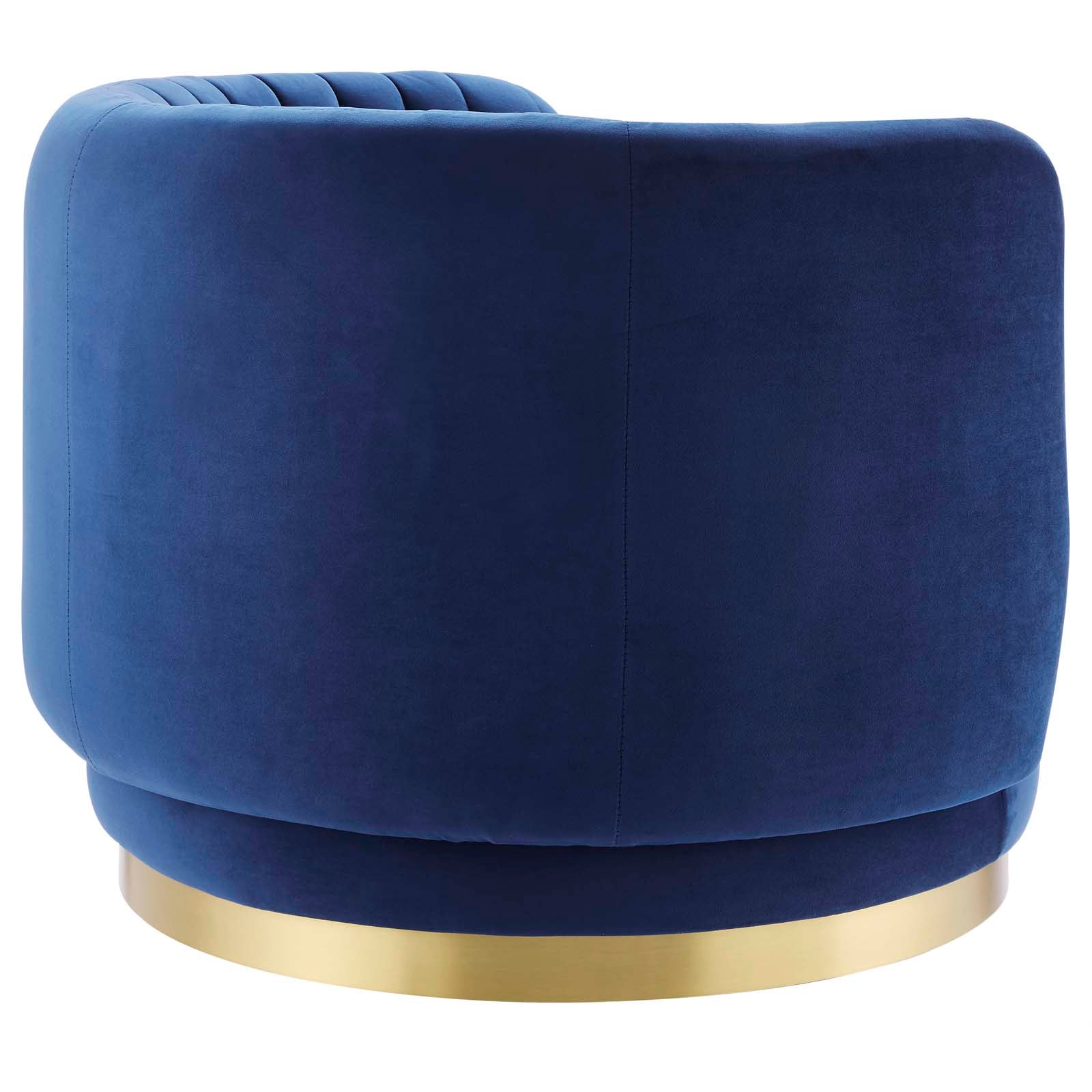 Embrace Tufted Performance Velvet Swivel Chair - East Shore Modern Home Furnishings