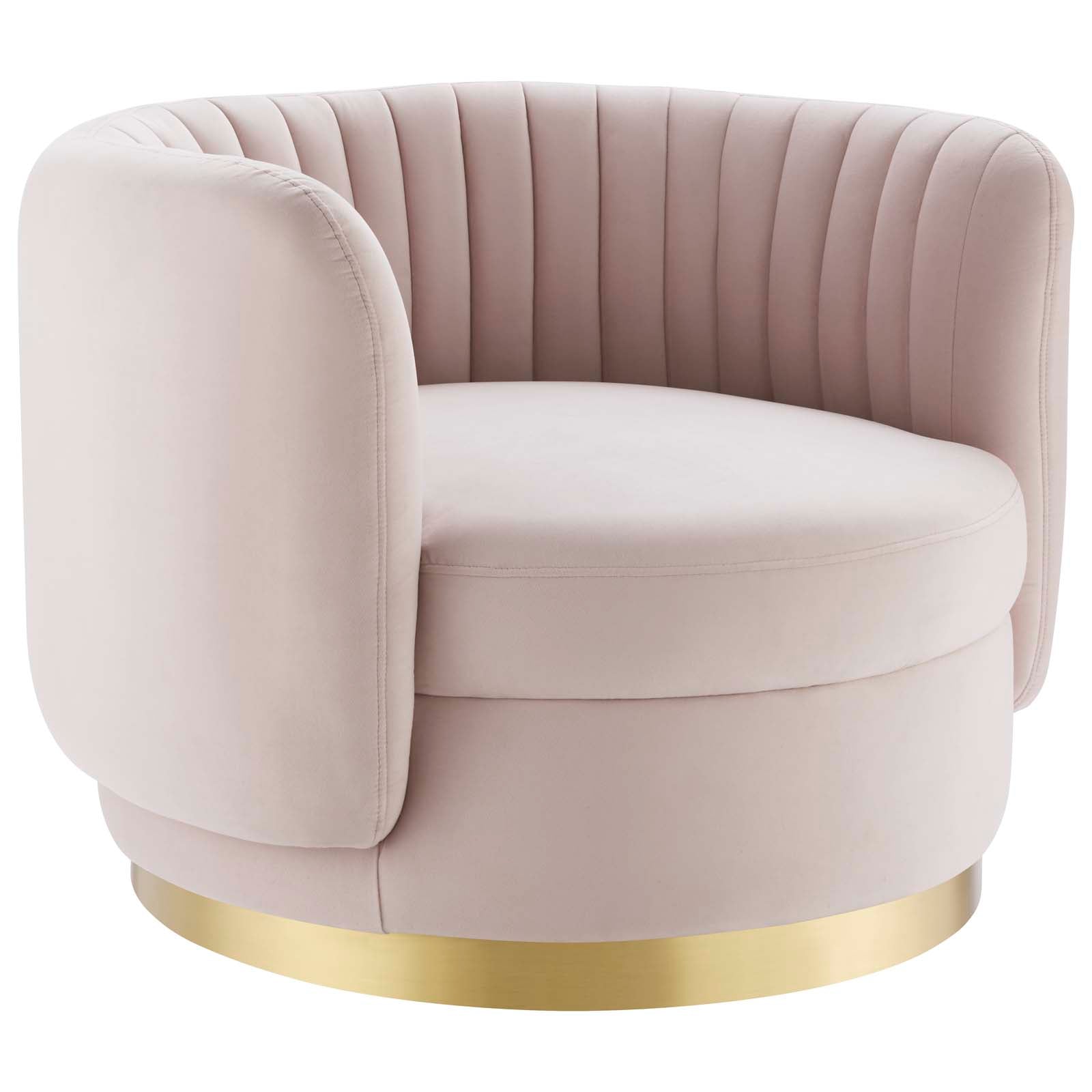 Embrace Tufted Performance Velvet Swivel Chair - East Shore Modern Home Furnishings