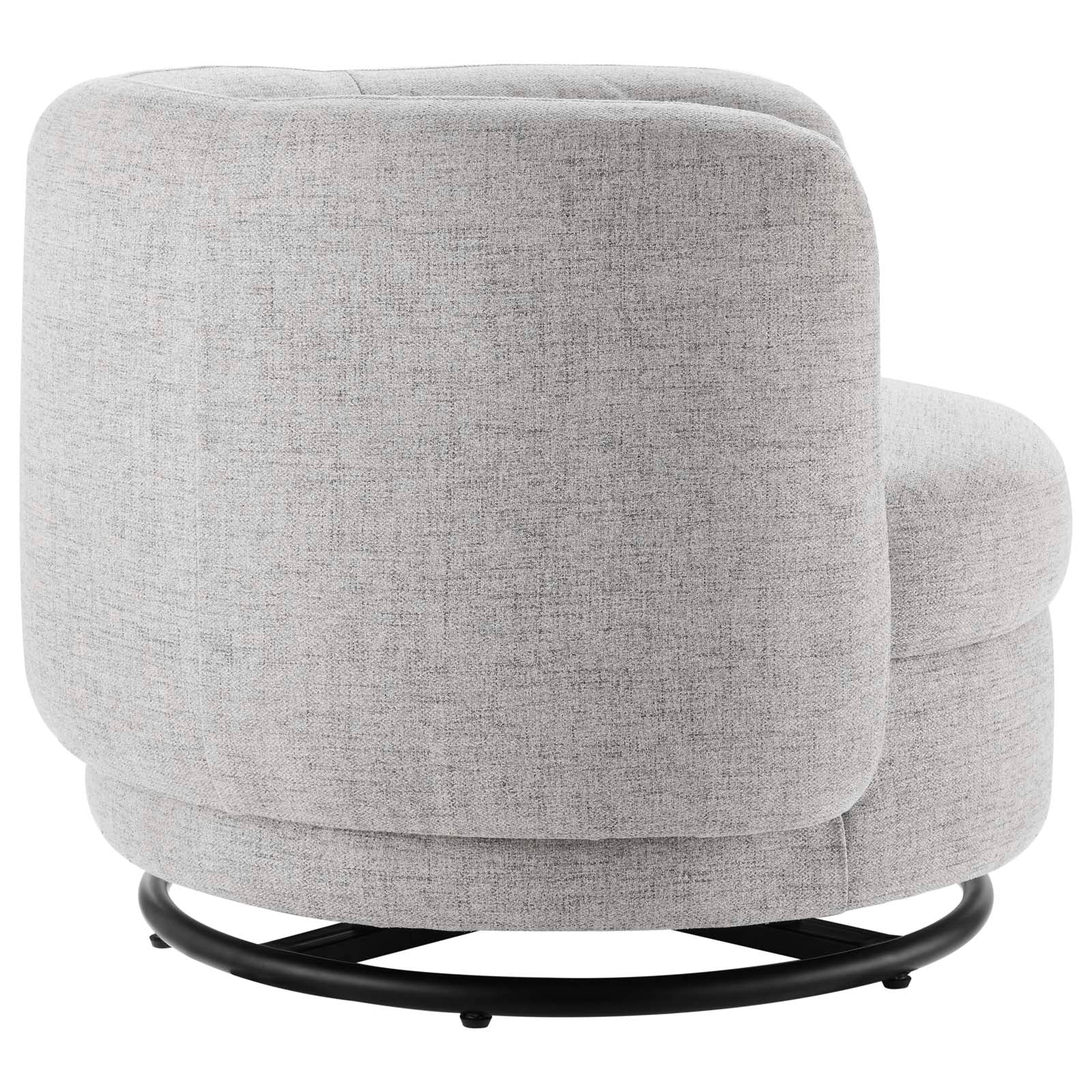 Relish Fabric Upholstered Upholstered Fabric Swivel Chair - East Shore Modern Home Furnishings