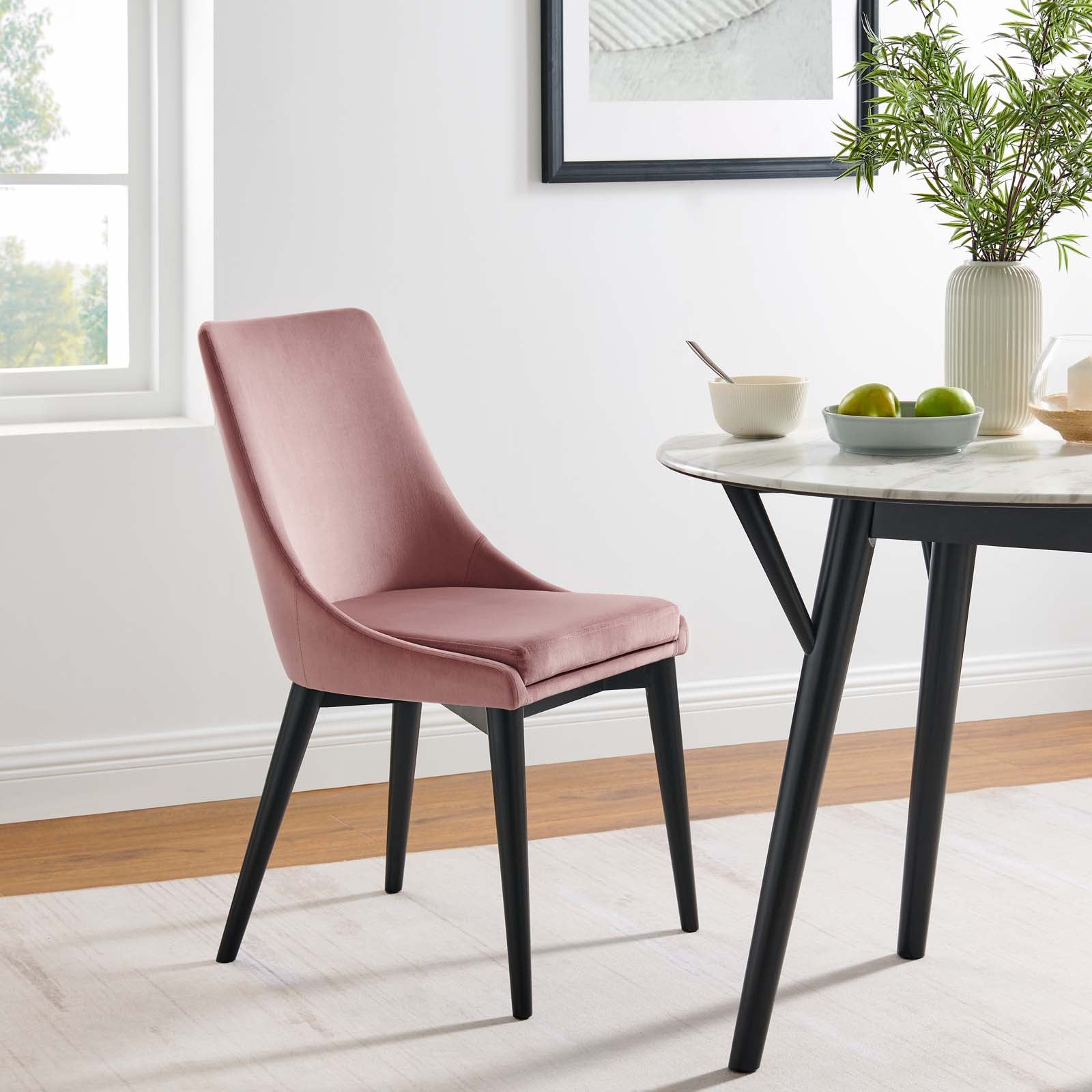 Pink velvet kitchen discount chairs