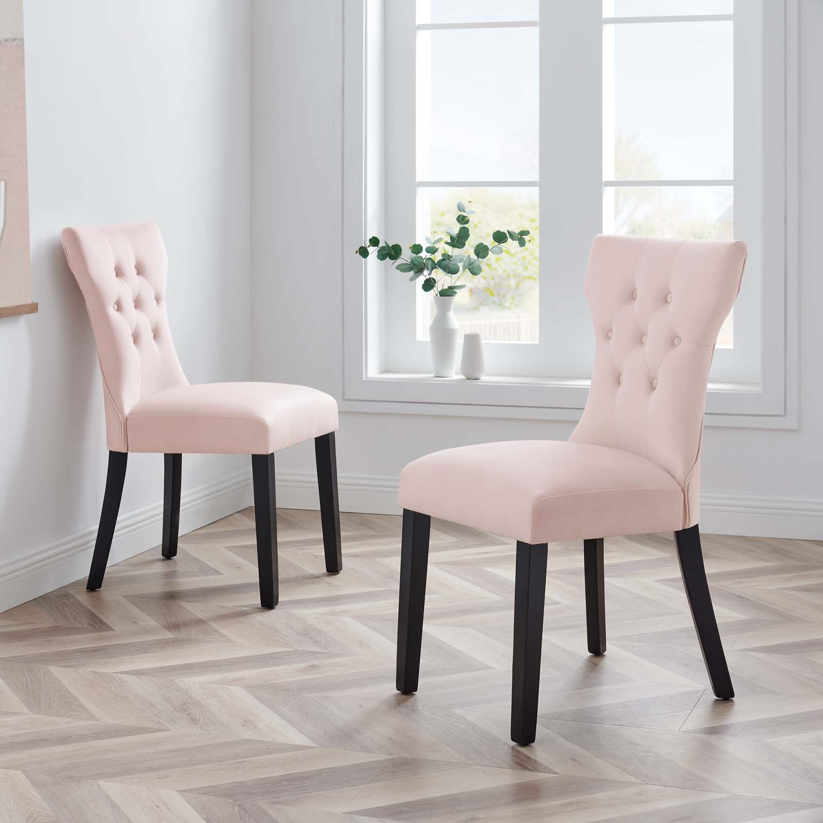 Baby pink 2024 dining chairs