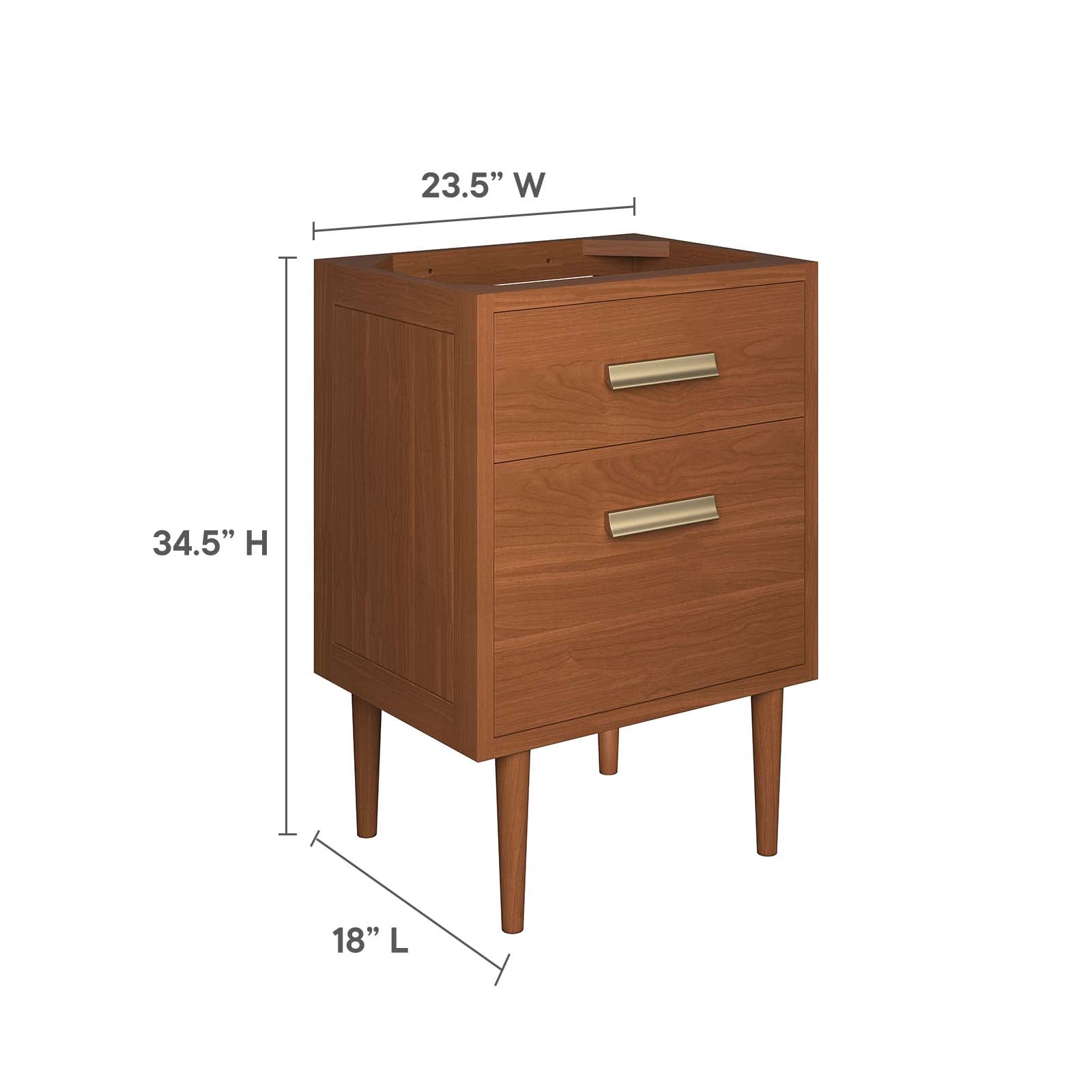 Cassia 24" Teak Wood Bathroom Vanity Cabinet (Sink Basin Not Included) - East Shore Modern Home Furnishings