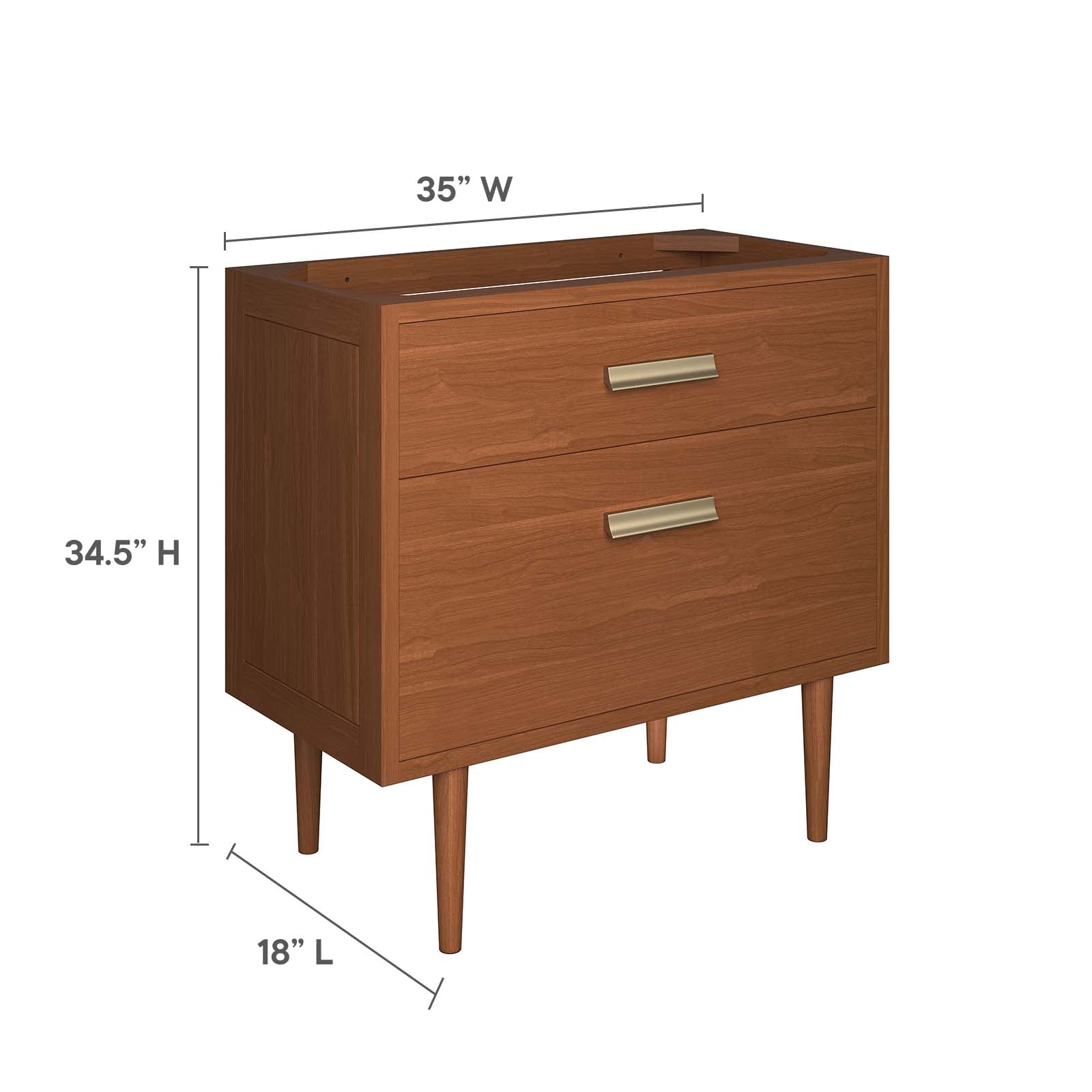 Cassia 36" Teak Wood Bathroom Vanity Cabinet (Sink Basin Not Included) - East Shore Modern Home Furnishings