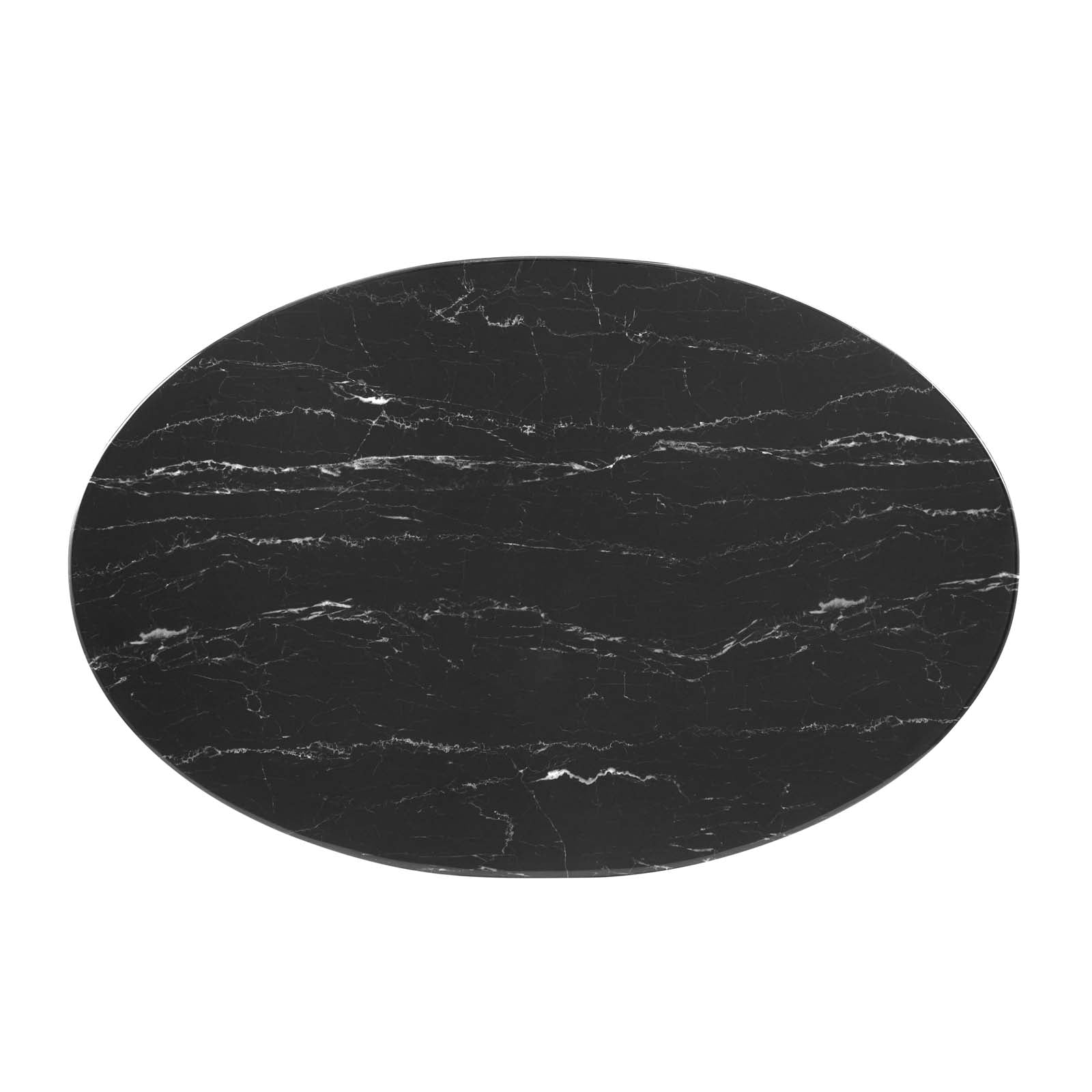 Zinque 42" Oval Artificial Marble Dining Table - East Shore Modern Home Furnishings