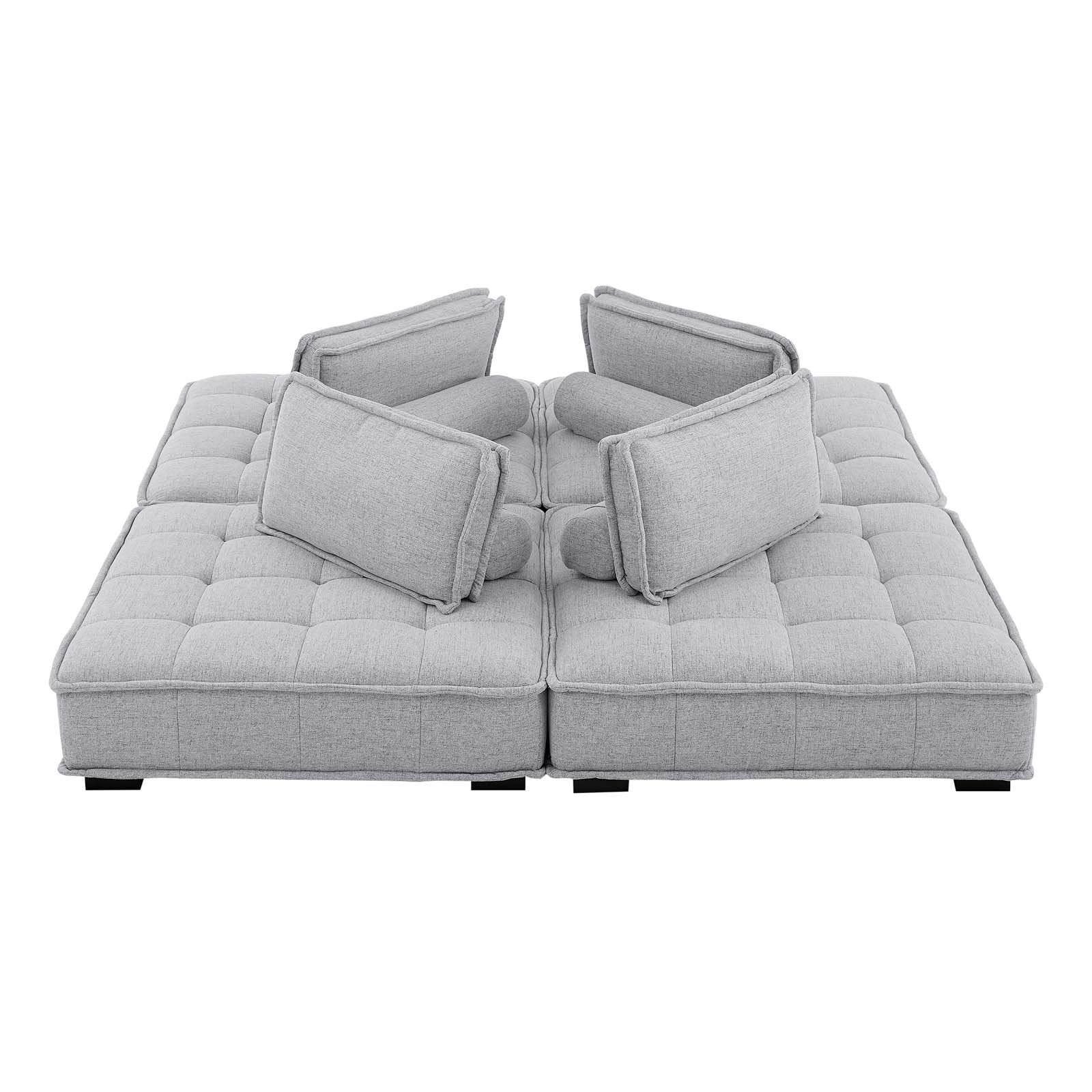 Saunter Tufted Fabric 4-Piece Sectional Sofa - East Shore Modern Home Furnishings