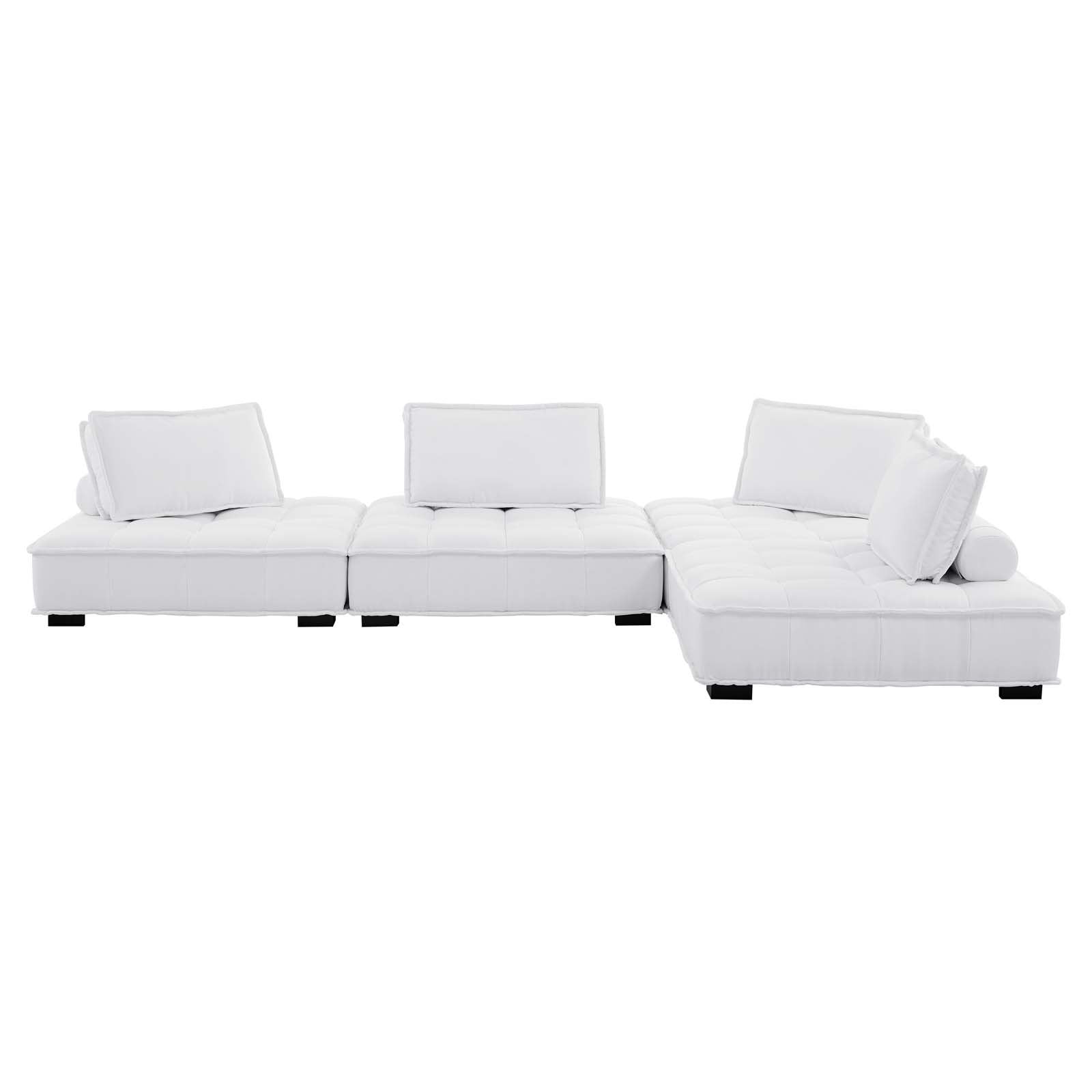 Saunter Tufted Fabric 4-Piece Sectional Sofa - East Shore Modern Home Furnishings