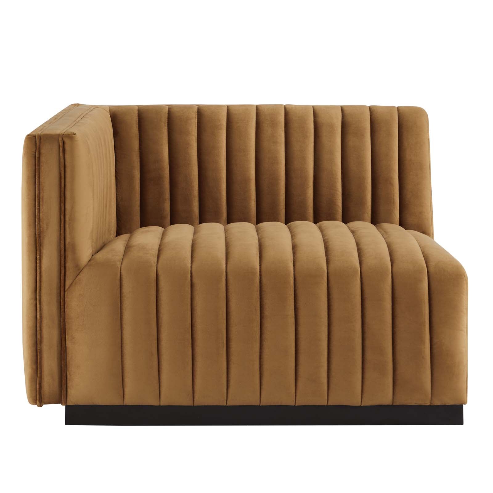 Conjure Channel Tufted Performance Velvet Left-Arm Chair - East Shore Modern Home Furnishings