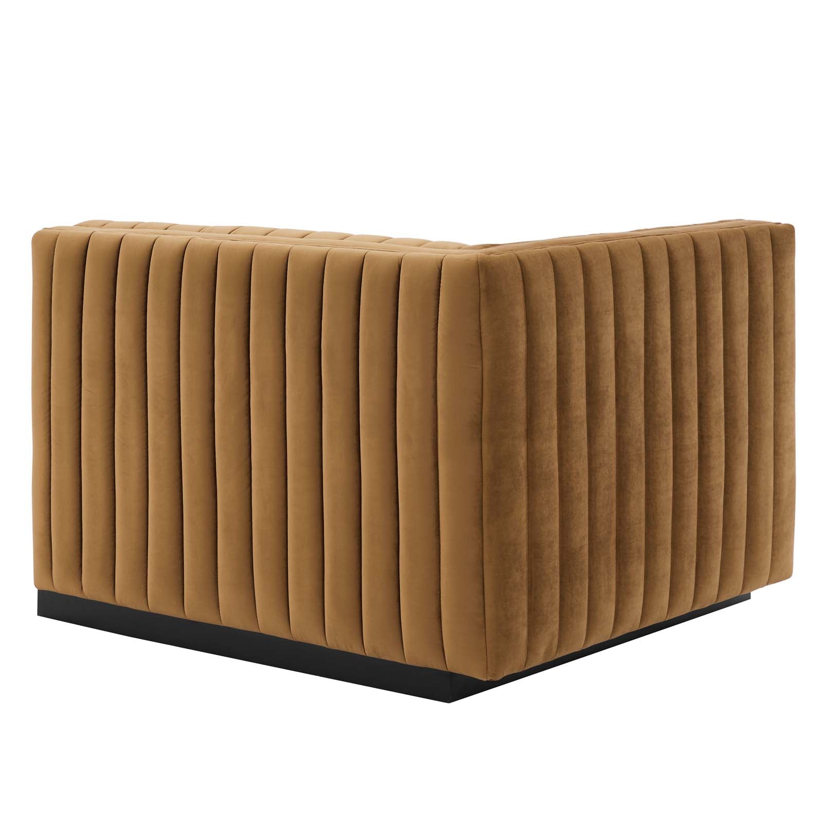 Conjure Channel Tufted Performance Velvet Left-Arm Chair - East Shore Modern Home Furnishings