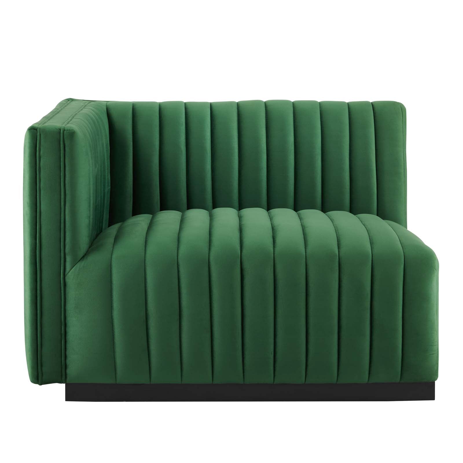 Conjure Channel Tufted Performance Velvet Left-Arm Chair - East Shore Modern Home Furnishings