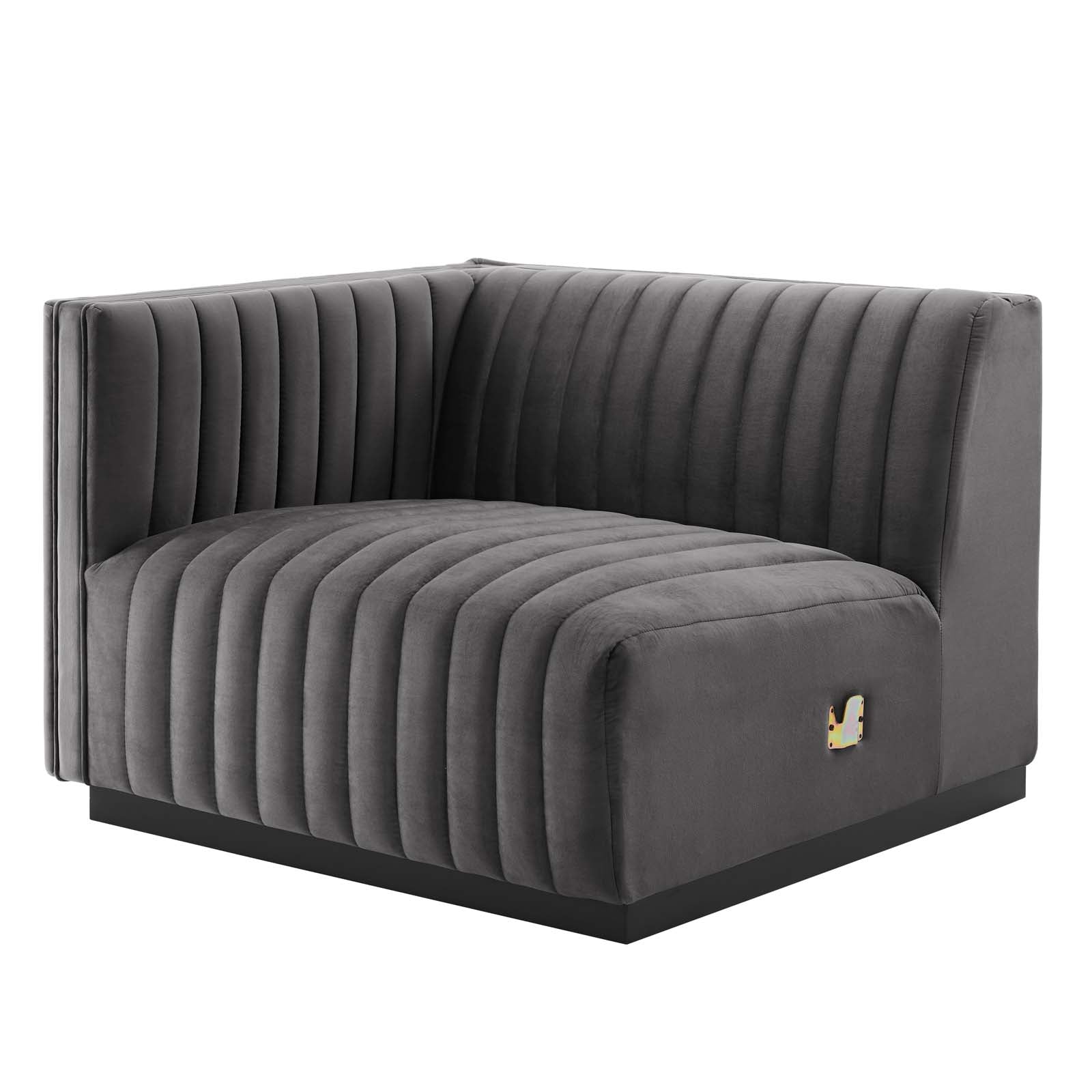 Conjure Channel Tufted Performance Velvet Left-Arm Chair - East Shore Modern Home Furnishings