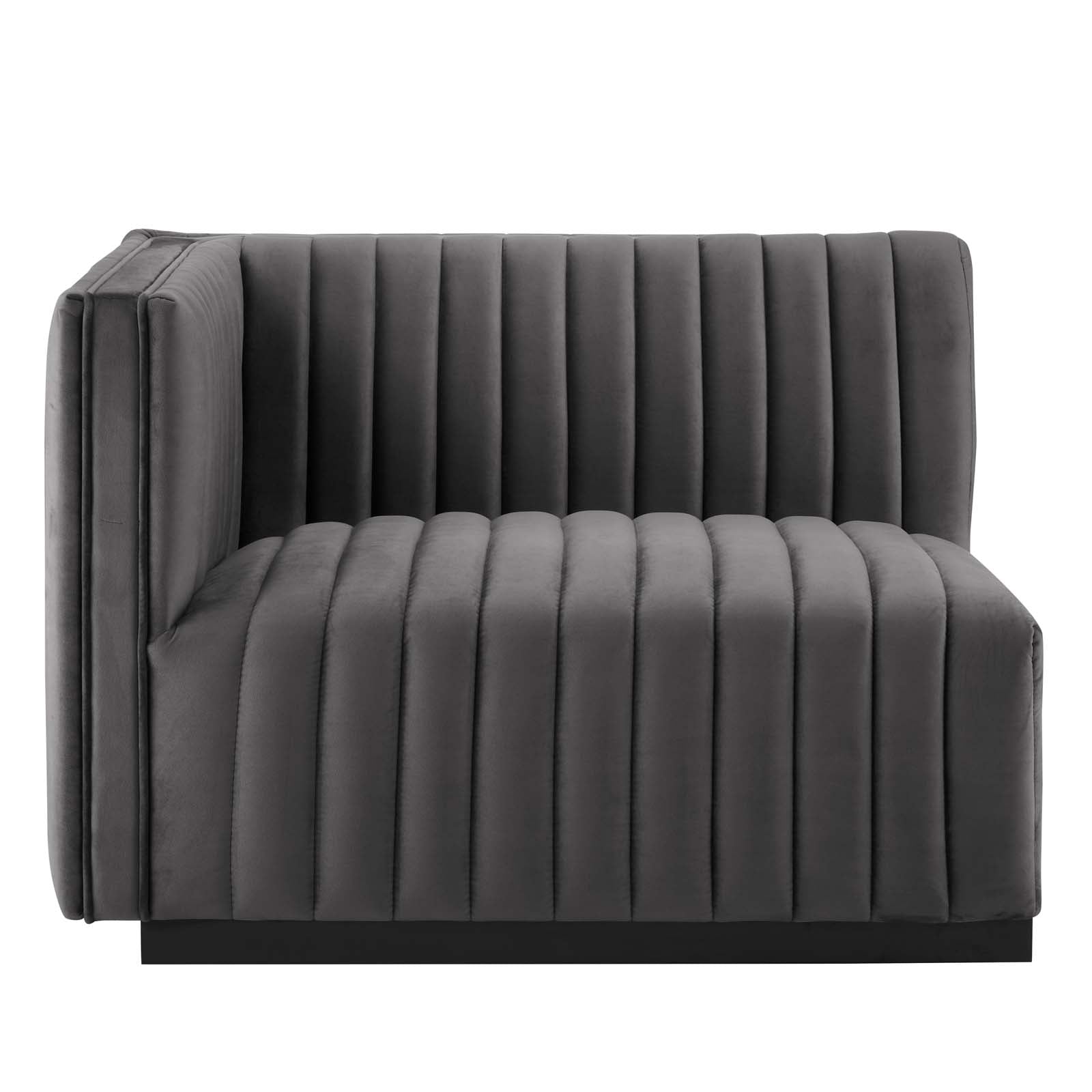 Conjure Channel Tufted Performance Velvet Left-Arm Chair - East Shore Modern Home Furnishings