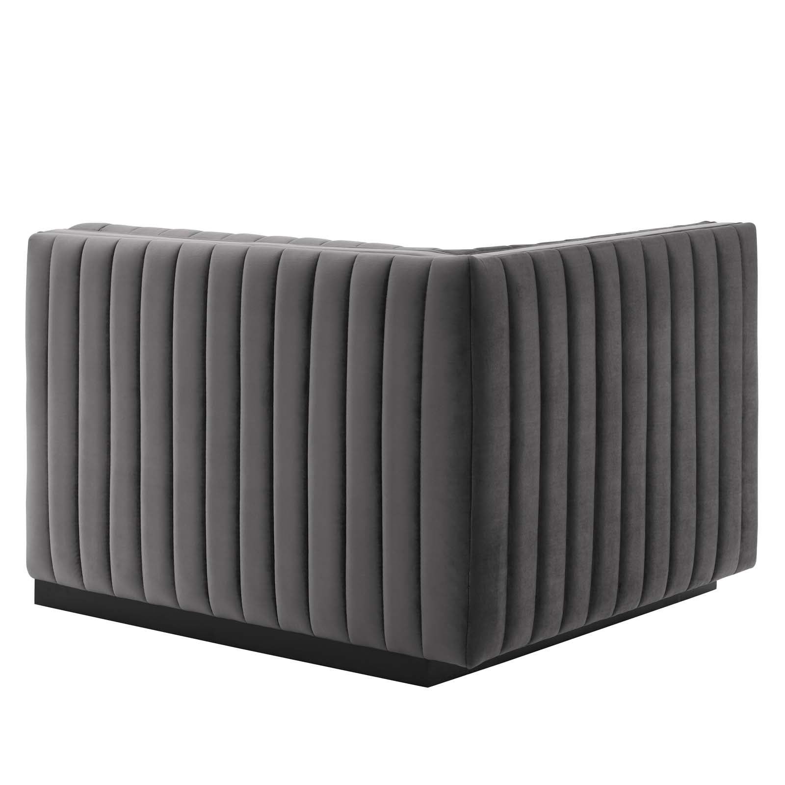 Conjure Channel Tufted Performance Velvet Left-Arm Chair - East Shore Modern Home Furnishings