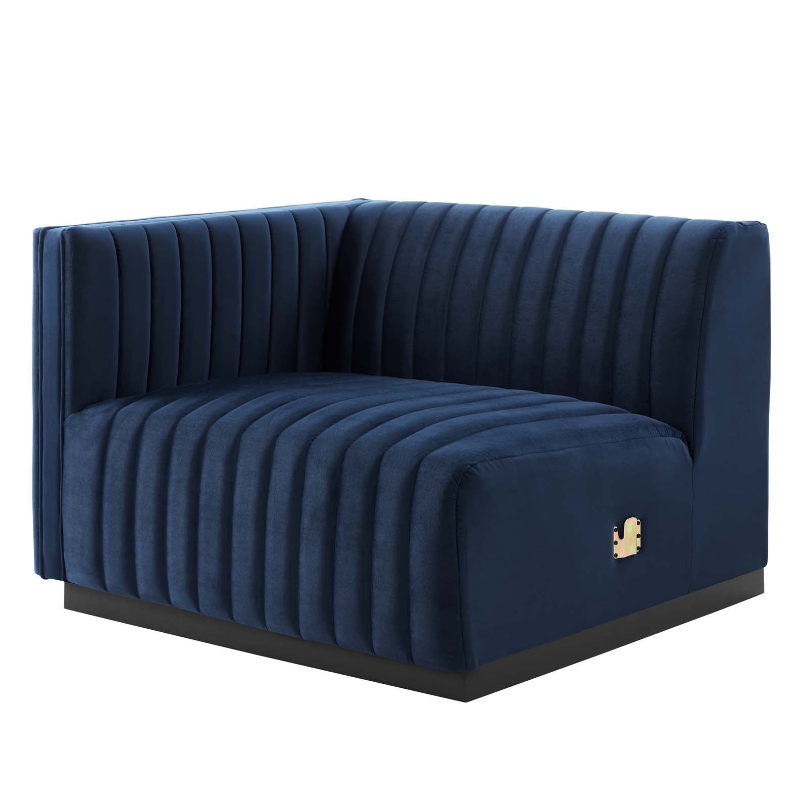 Conjure Channel Tufted Performance Velvet Left-Arm Chair - East Shore Modern Home Furnishings