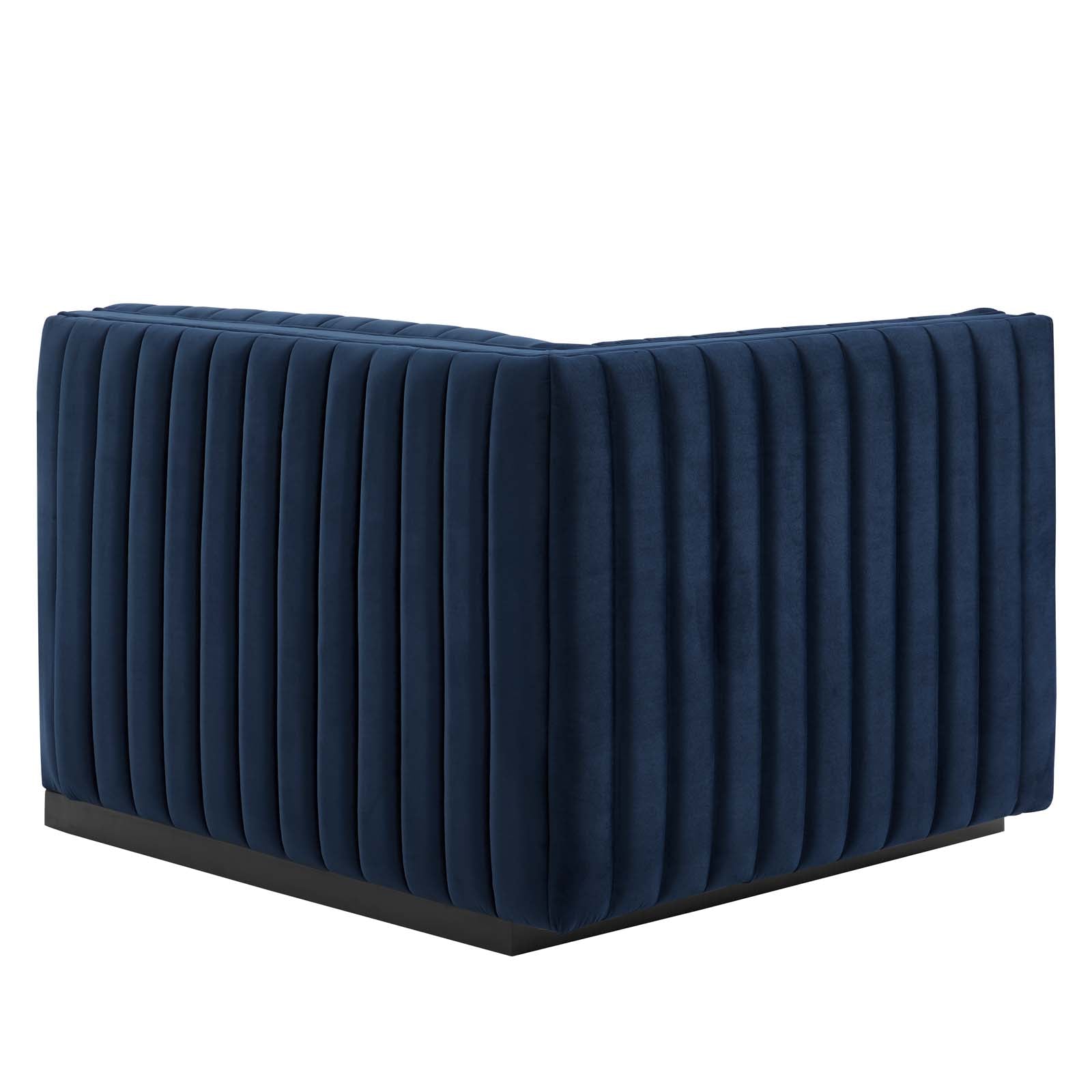 Conjure Channel Tufted Performance Velvet Left-Arm Chair - East Shore Modern Home Furnishings